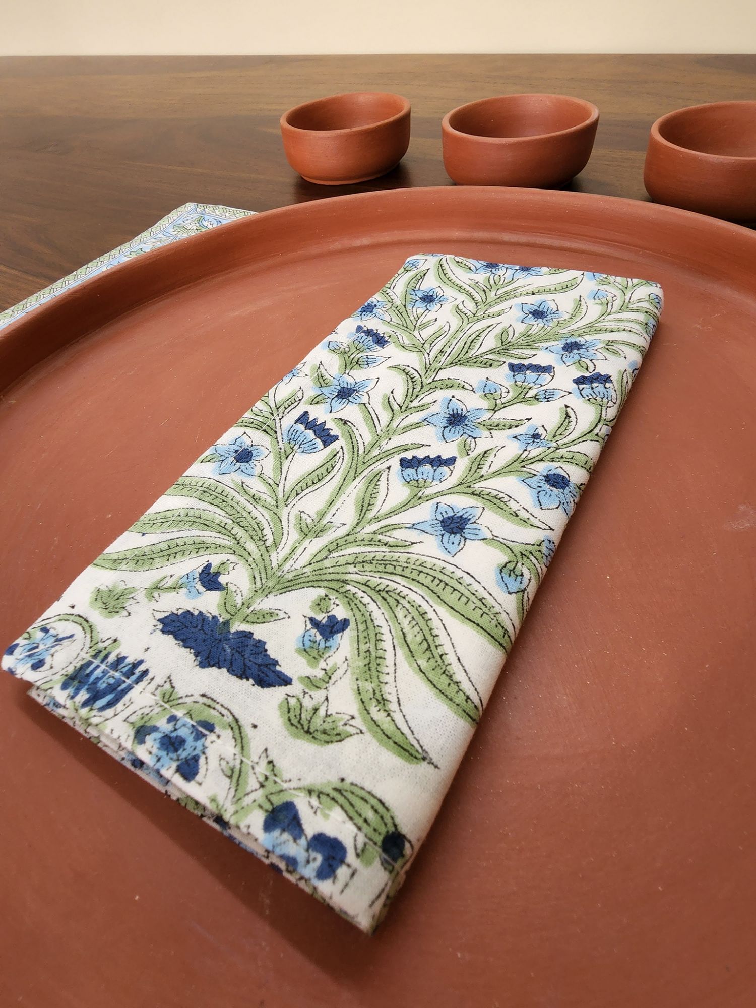 Ibtida Hand block Printed Cotton Napkins Rivaaz