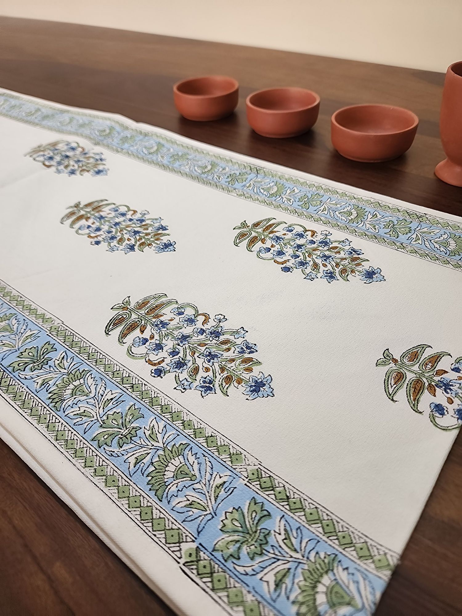 Naayaab Hand block Printed Canvas Cotton Table Runner Rivaaz