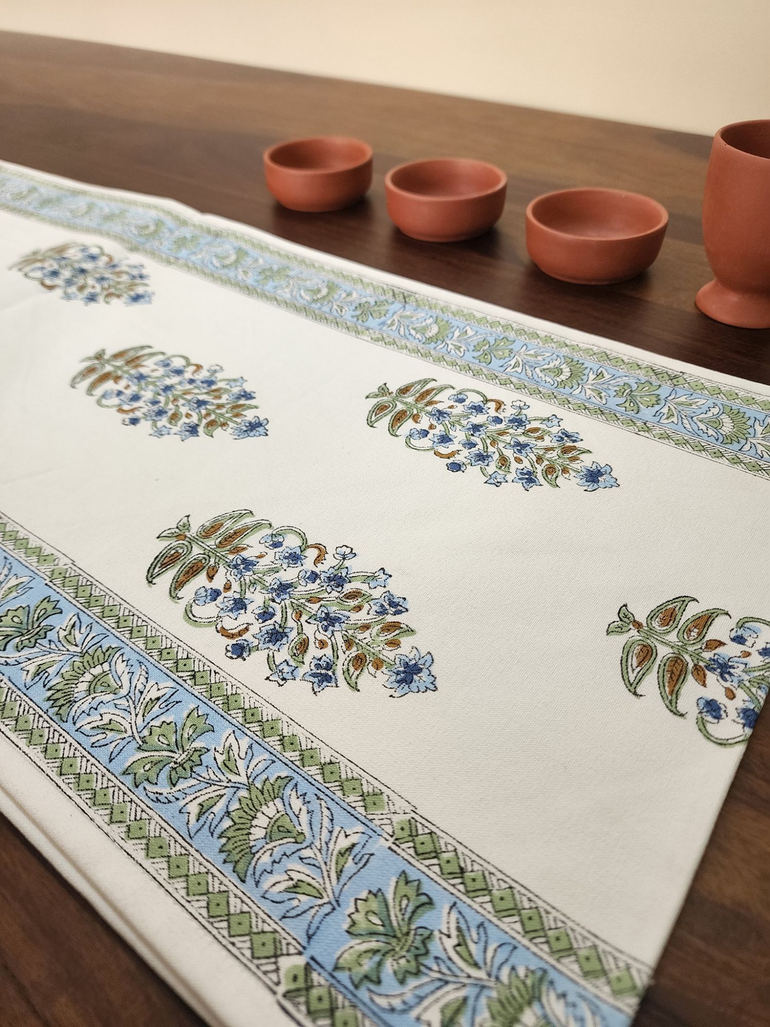 Naayaab Hand block Printed Canvas Cotton Table Runner Rivaaz