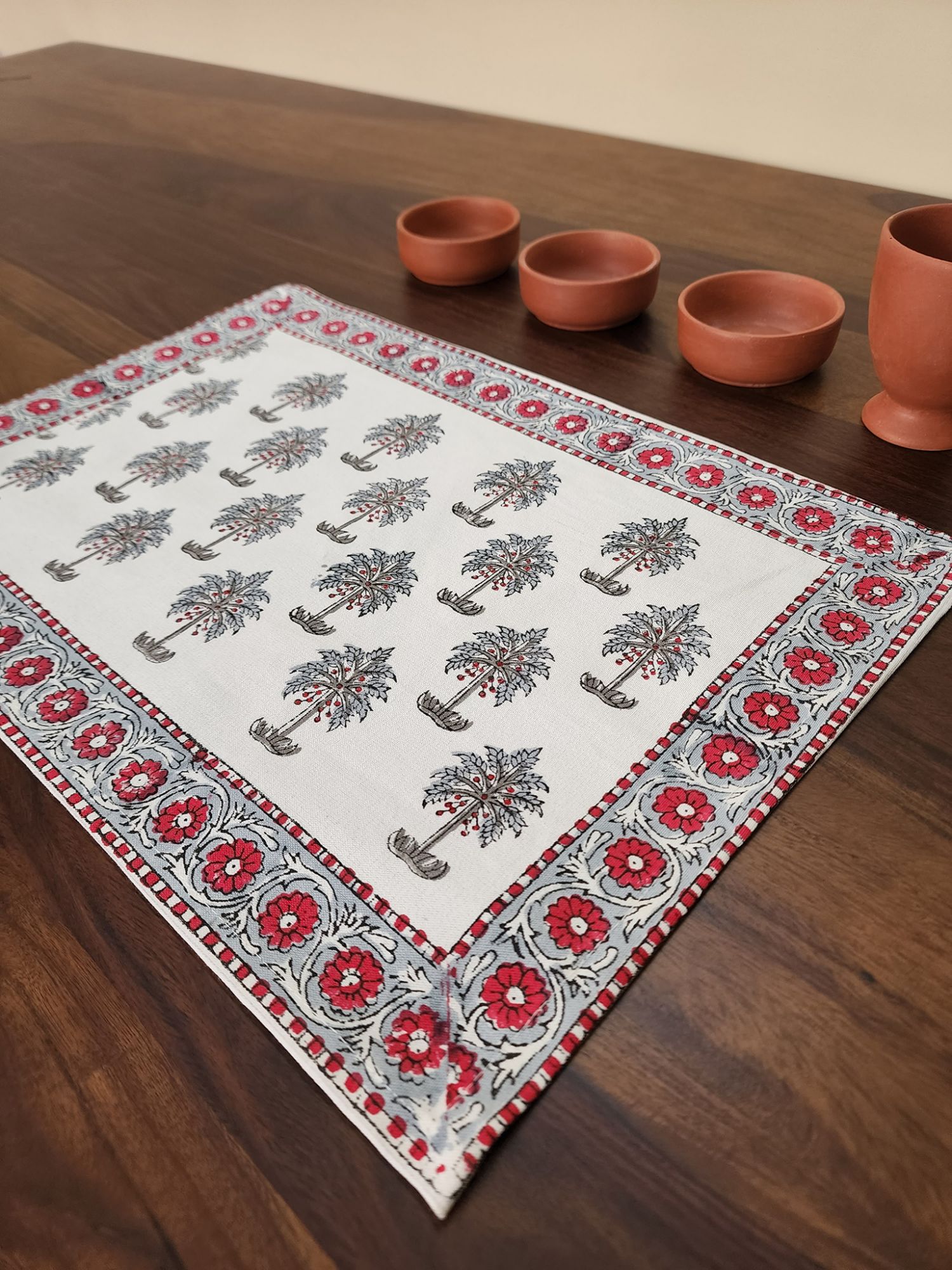 Taqreer Hand block Printed Cotton Canvas Placemat Aranya