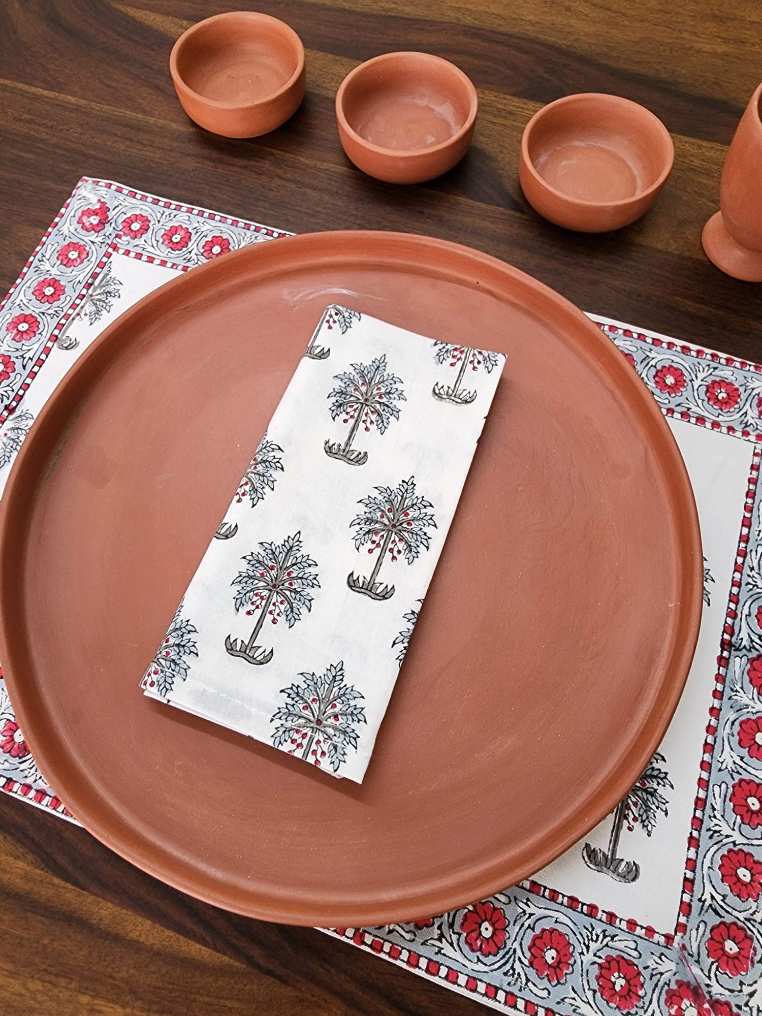 Ibtida Hand block Printed Cotton Napkins Aranya