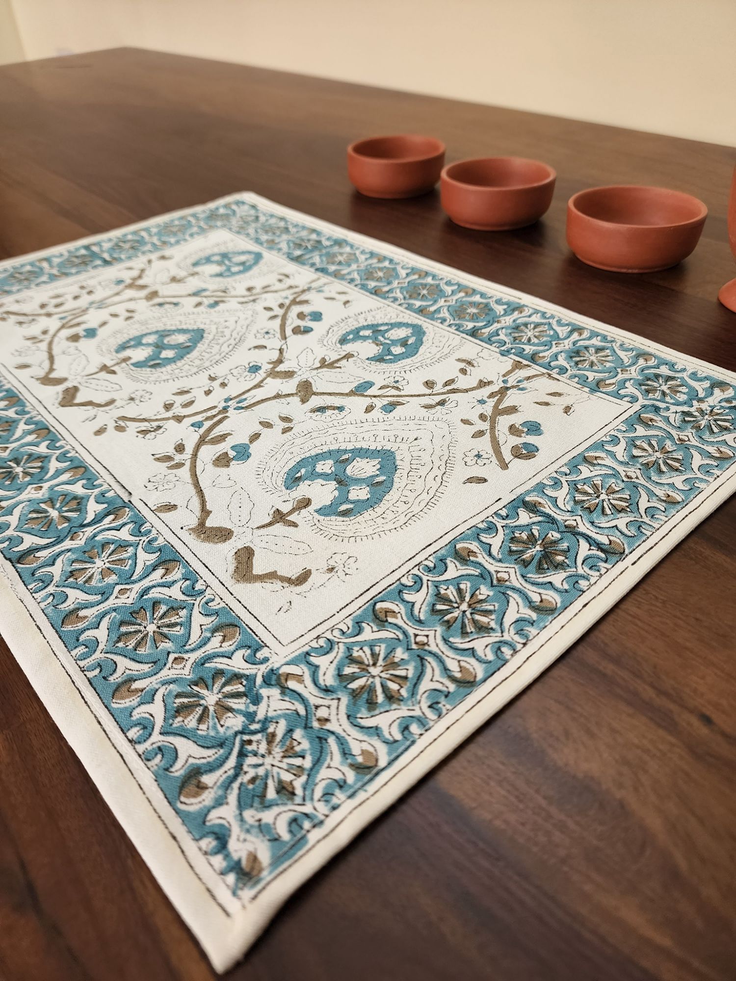 Taqreer Hand block Printed Cotton Canvas Placemat Gulzar
