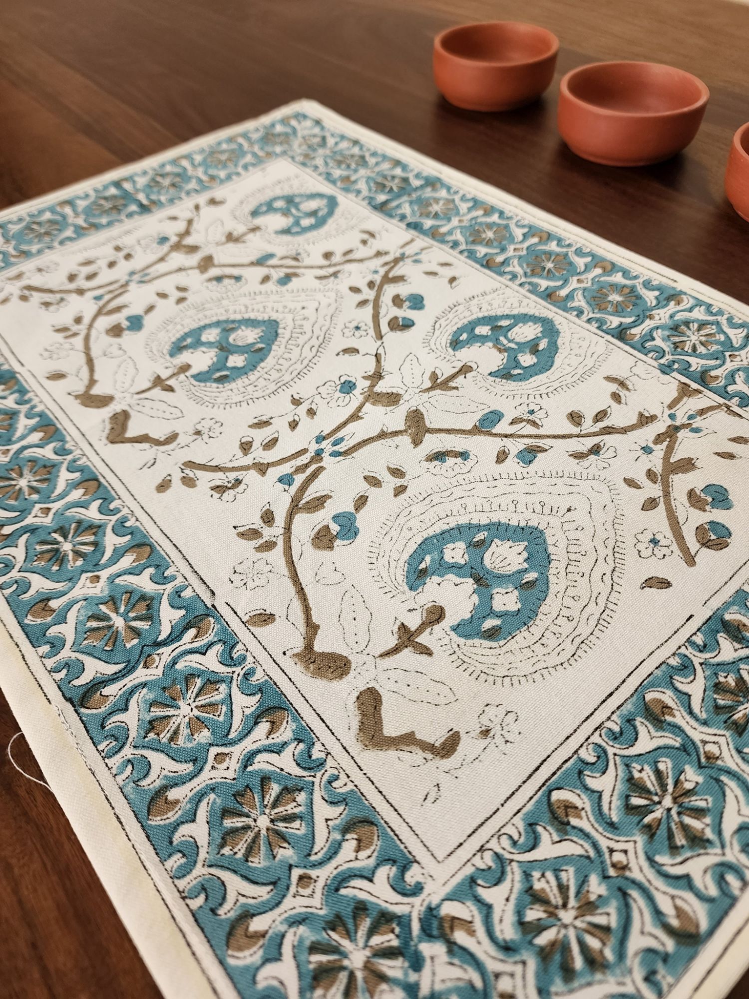 Taqreer Hand block Printed Cotton Canvas Placemat Gulzar
