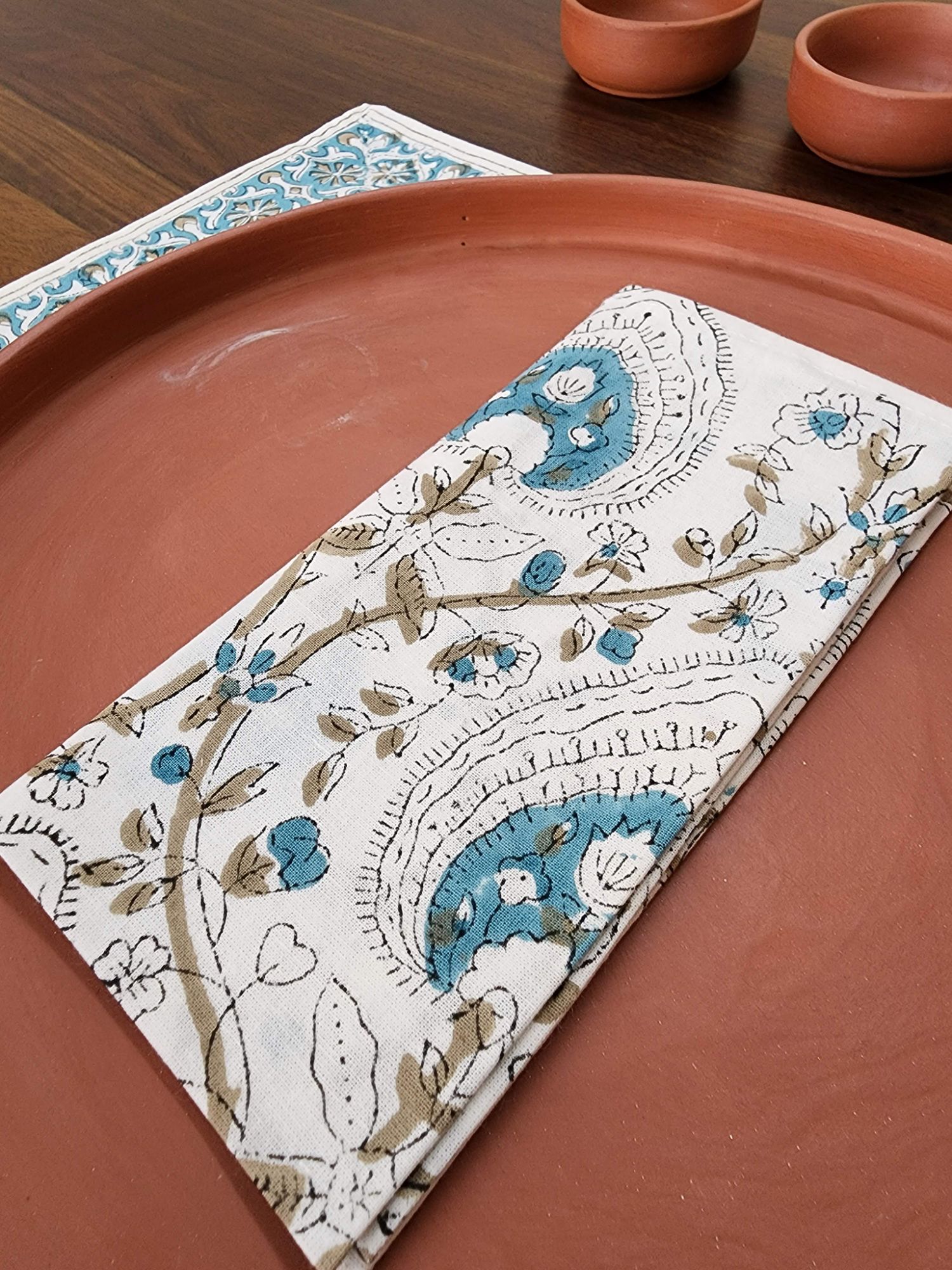 Ibtida Hand block Printed Cotton Napkins Gulzar