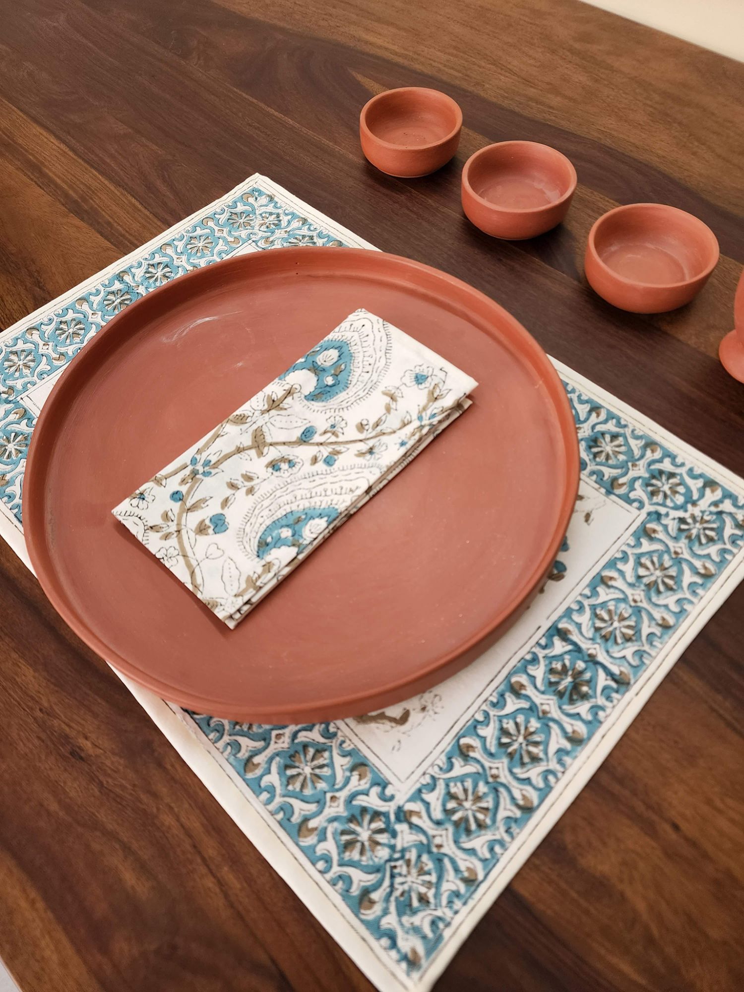 Ibtida Hand block Printed Cotton Napkins Gulzar