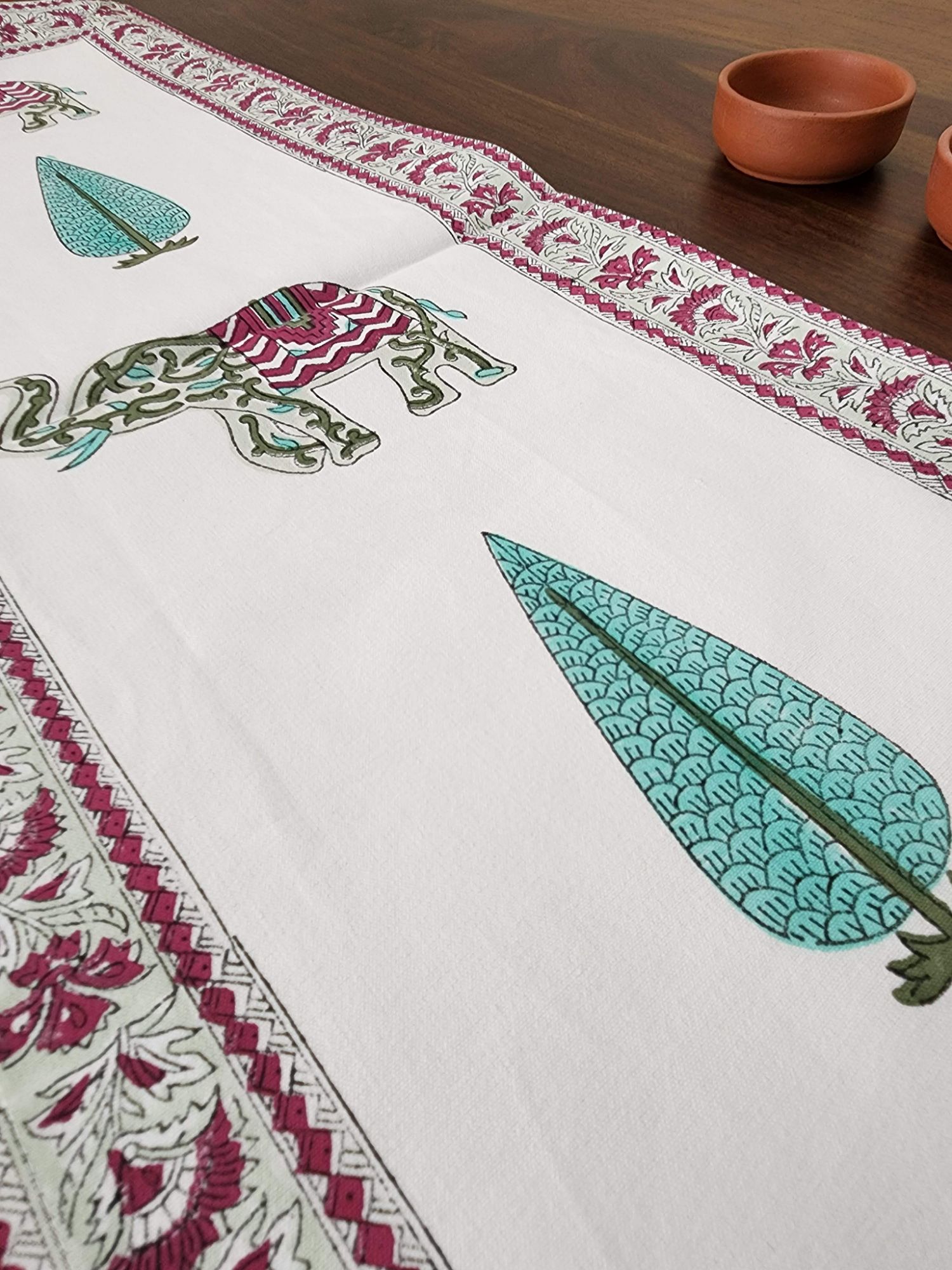 Naayaab Hand block Printed Canvas Cotton Table Runner Palki