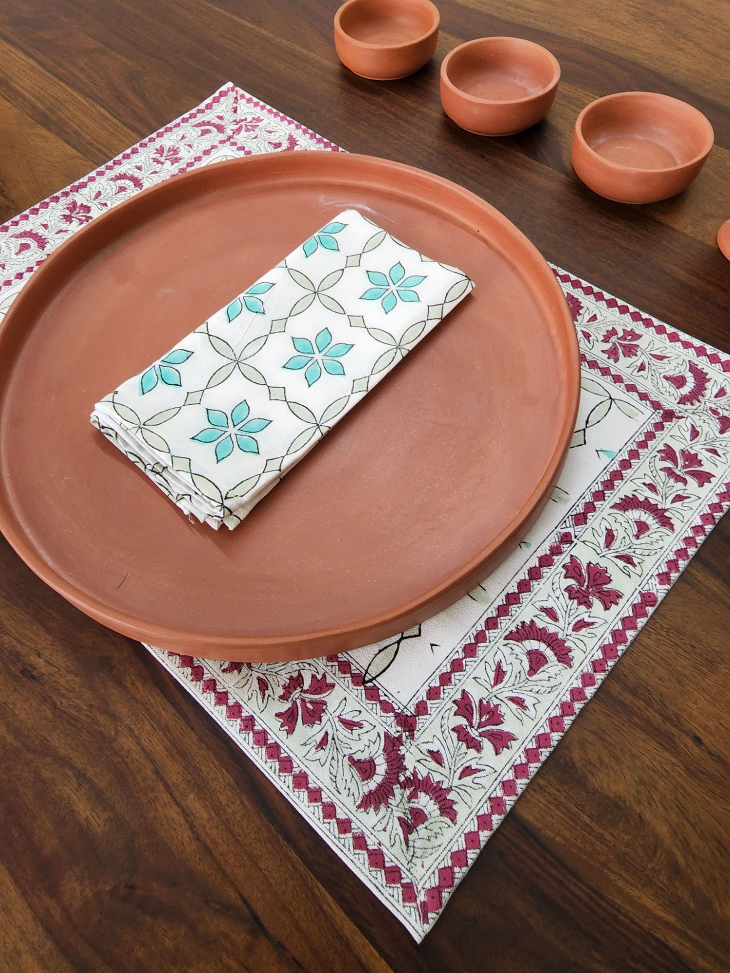 Ibtida Hand block Printed Cotton Napkins Tara
