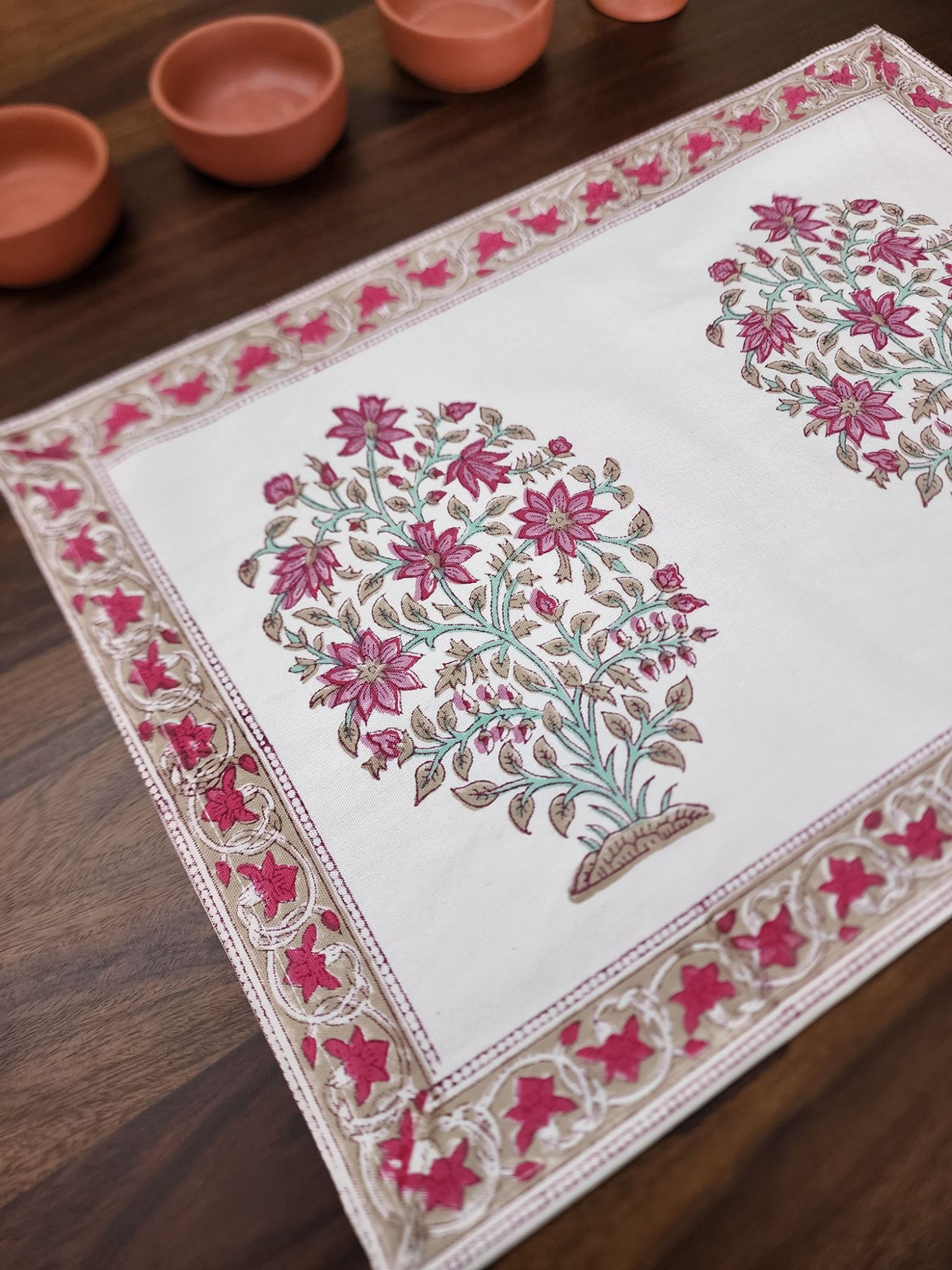 Taqreer Hand block Printed Cotton Canvas Placemat Meher