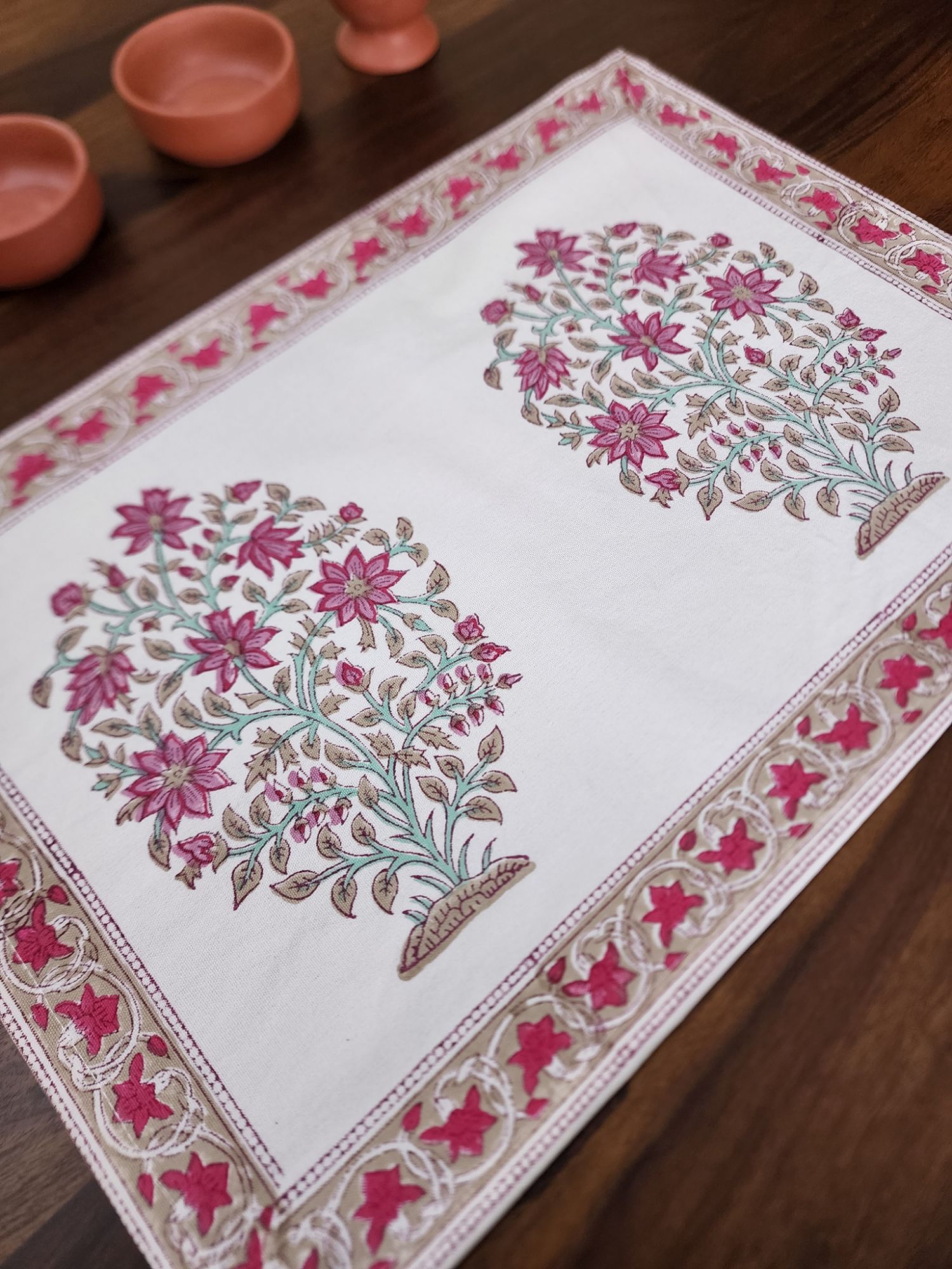 Taqreer Hand block Printed Cotton Canvas Placemat Meher