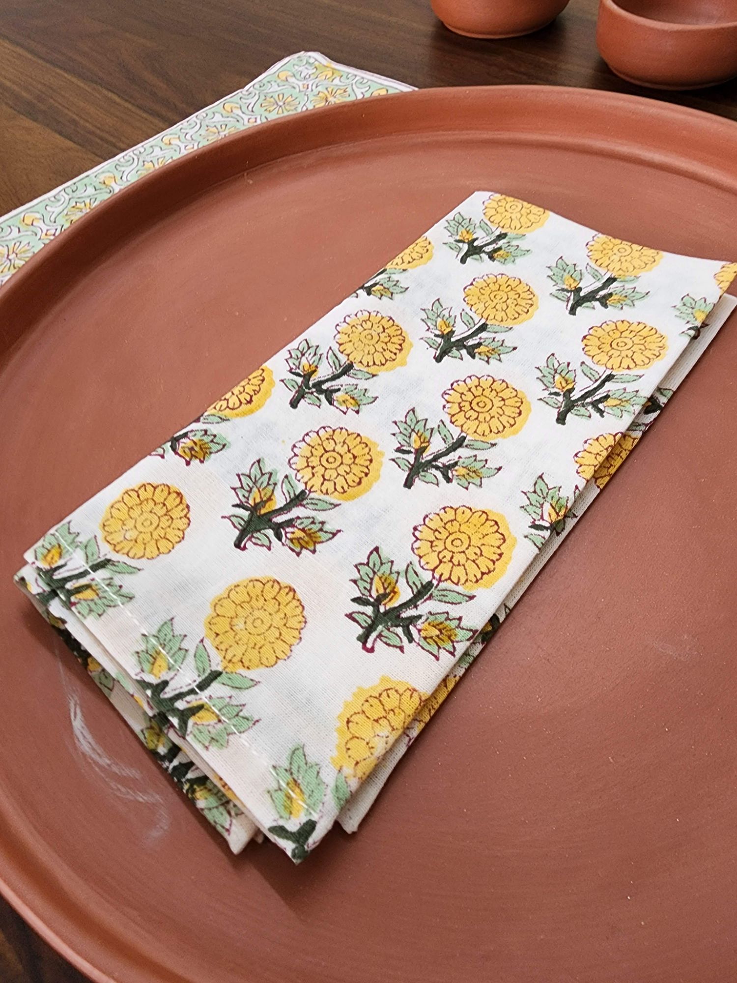 Ibtida Hand block Printed Cotton Napkins Boond