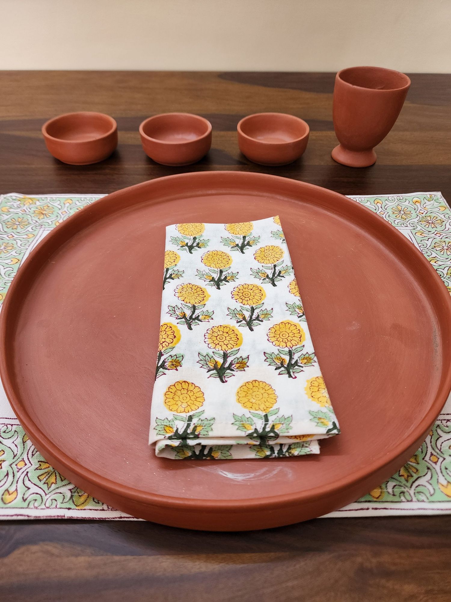 Ibtida Hand block Printed Cotton Napkins Boond