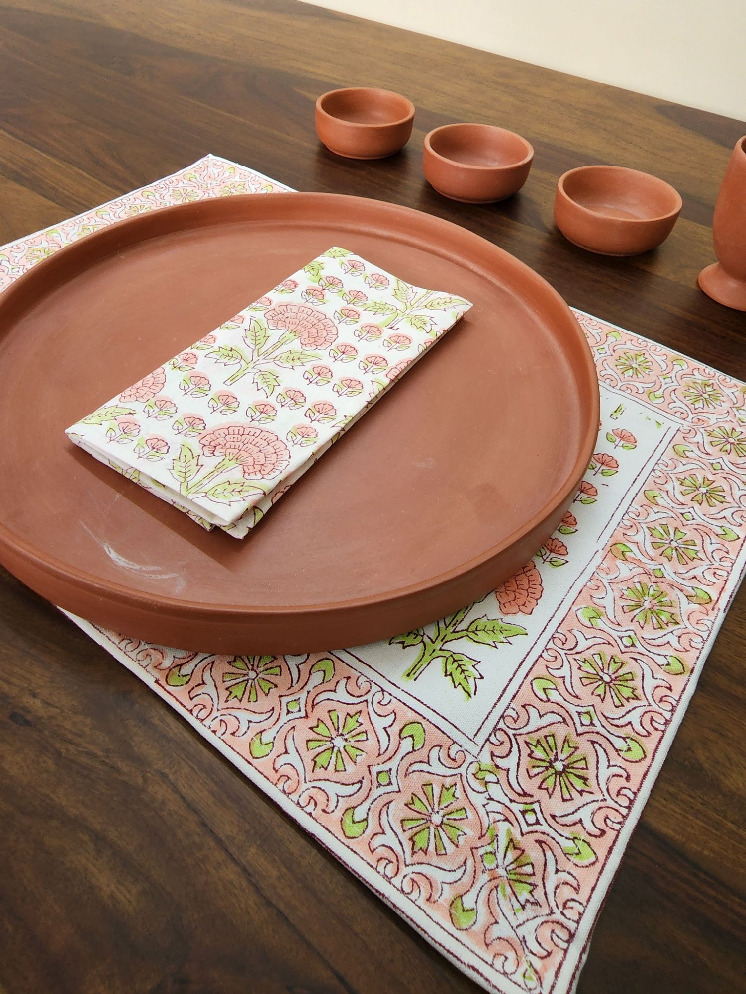 Ibtida Hand block Printed Cotton Napkins Suhana