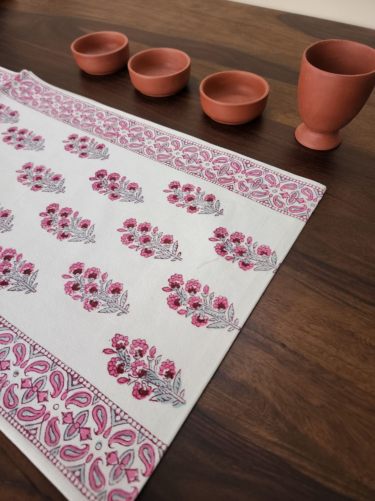 Naayaab Hand block Printed Canvas Cotton Table Runner Kashish
