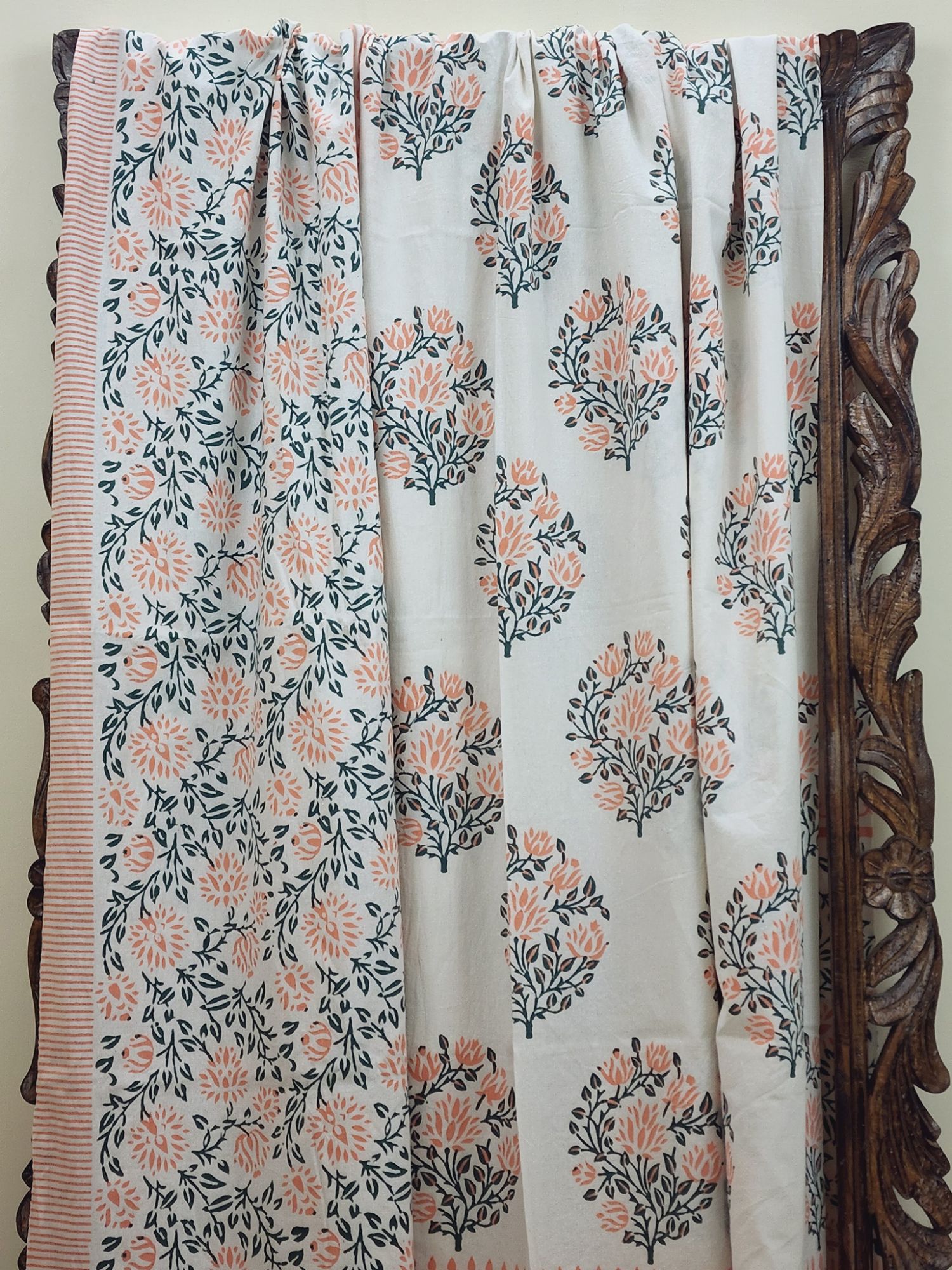 Aabaad Naubahar Pure Cotton Hand block Printed Super Kingsize Bedsheet