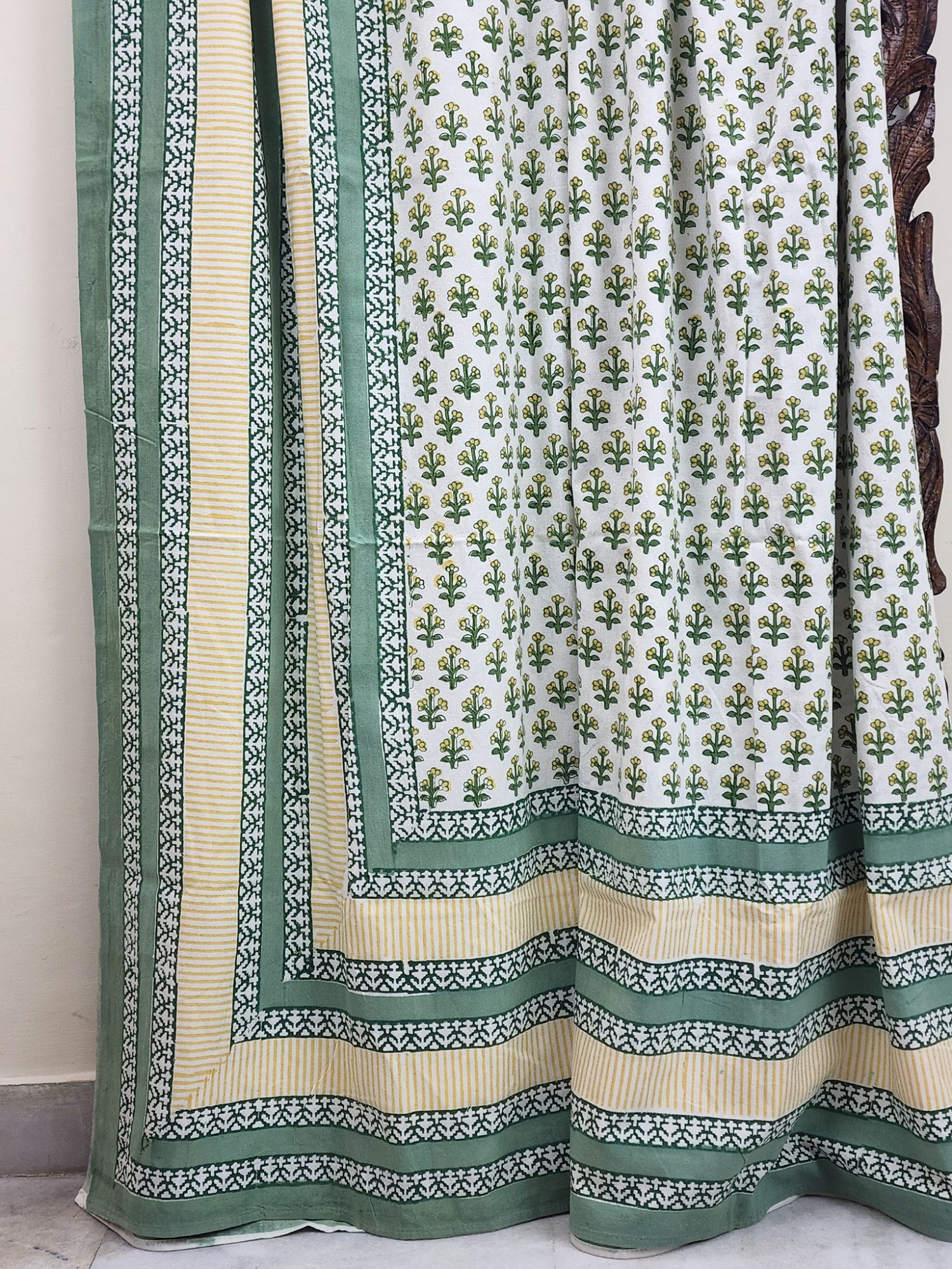 Aabaad Laghu Pure Cotton Hand block Printed Super Kingsize Bedsheet