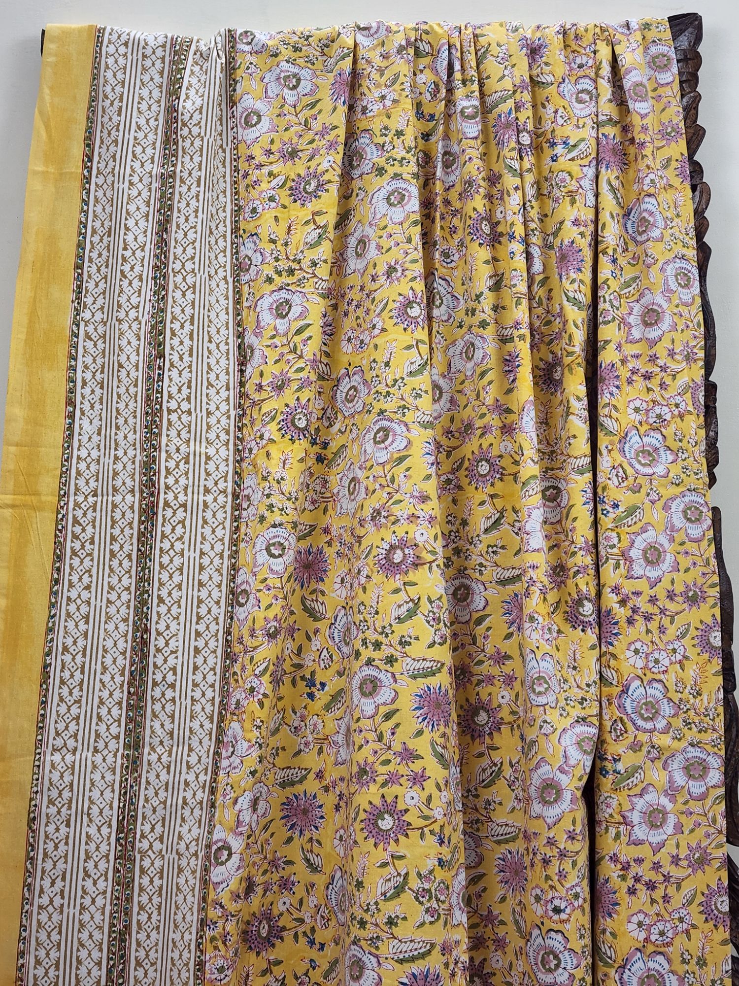 Aabaad Geolu Pure Cotton Hand block Printed Super Kingsize Bedsheet