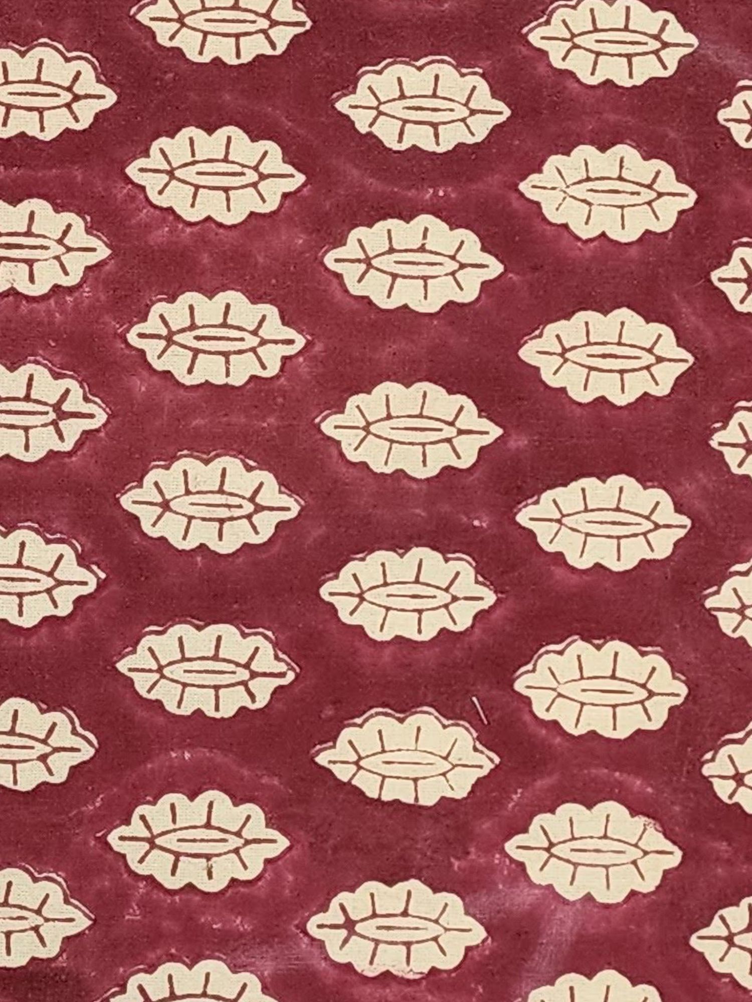 Pahluu Pure Cotton Reversible Hand Block Printed Cushion Cover 24x24 inch Red Cream