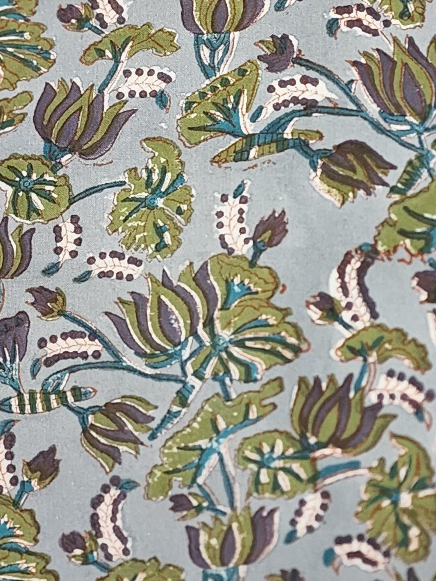 Pahluu Pure Cotton Reversible Hand Block Printed Cushion Cover 24x24 inch Grey