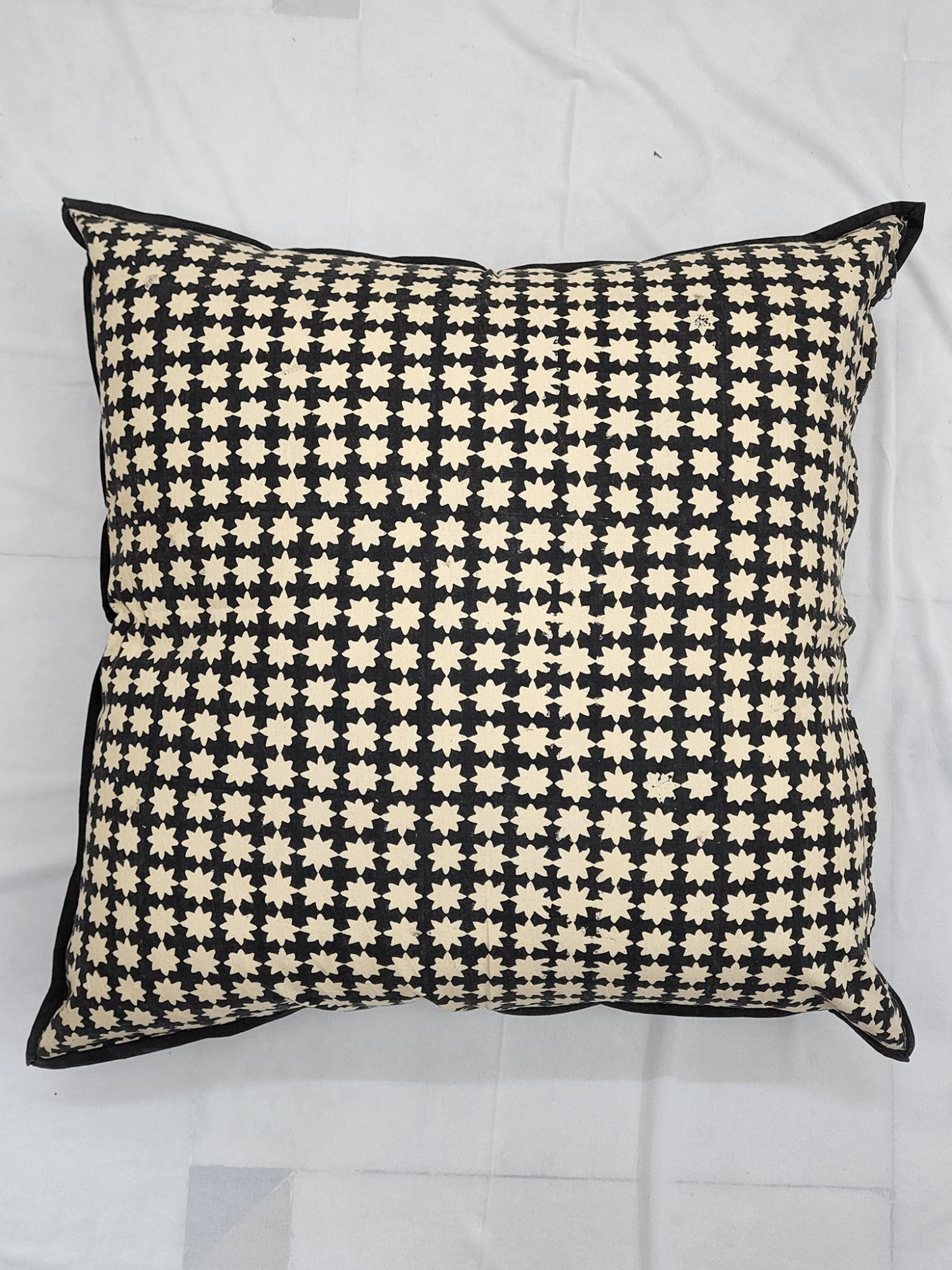 Pahluu Pure Cotton Reversible Hand Block Printed Cushion Cover 24x24 inch Black Red