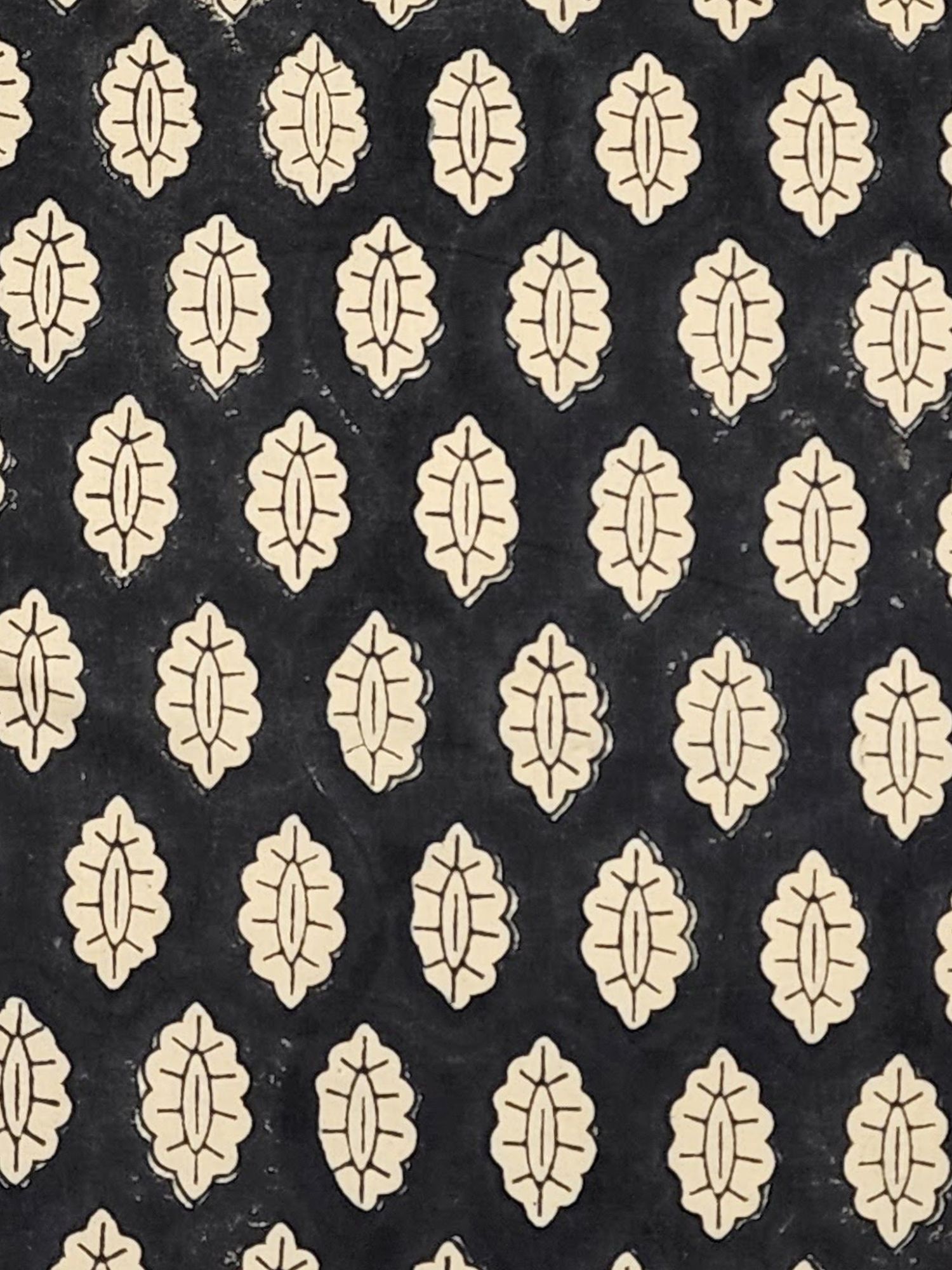 Pahluu Pure Cotton Reversible Hand Block Printed Cushion Cover 24x24 inch Black Cream