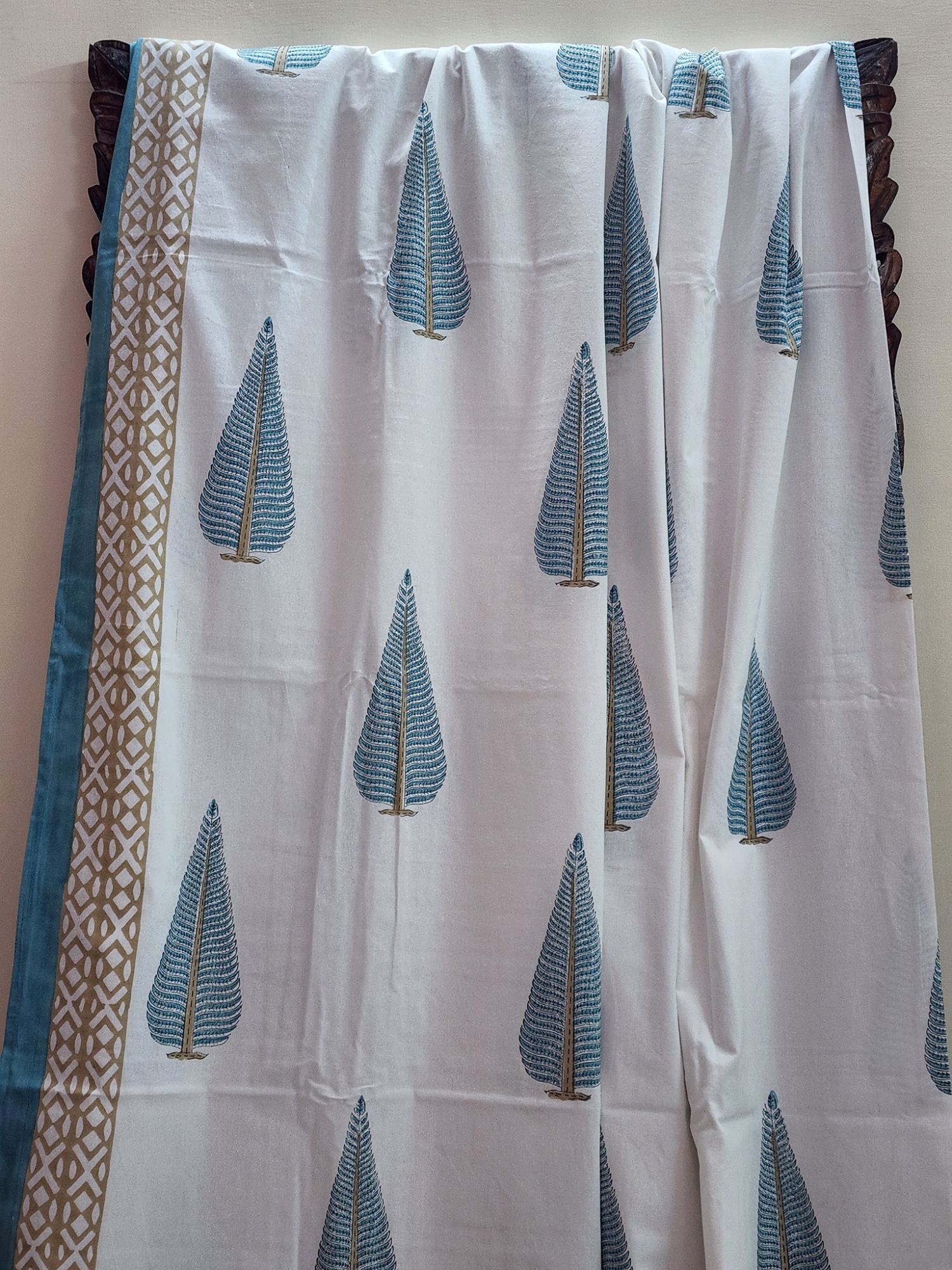 Shiro Shizuko Pure Cotton Hand block Printed Super Kingsize Bedsheet