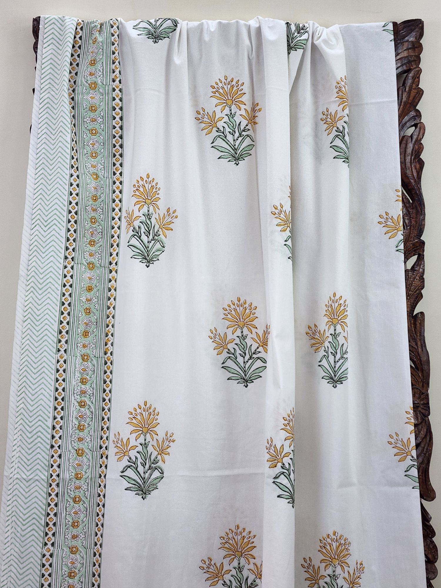 Shiro Haruka Pure Cotton Hand block Printed Super Kingsize Bedsheet