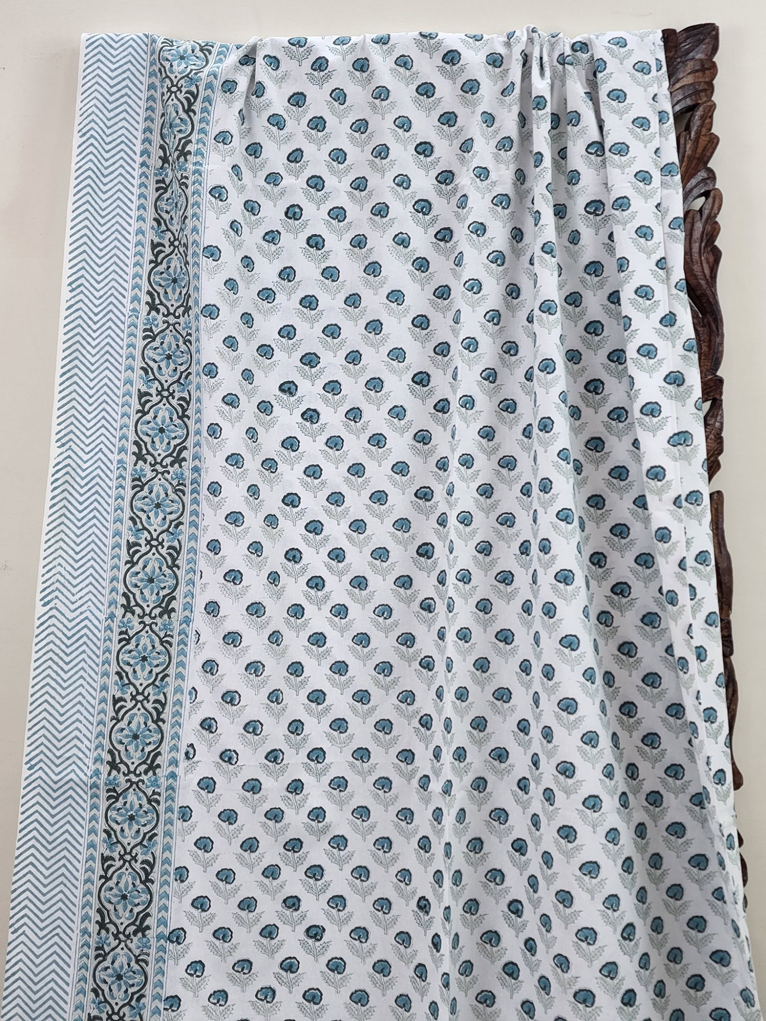 Shiro Itsuki Pure Cotton Hand block Printed Super Kingsize Bedsheet