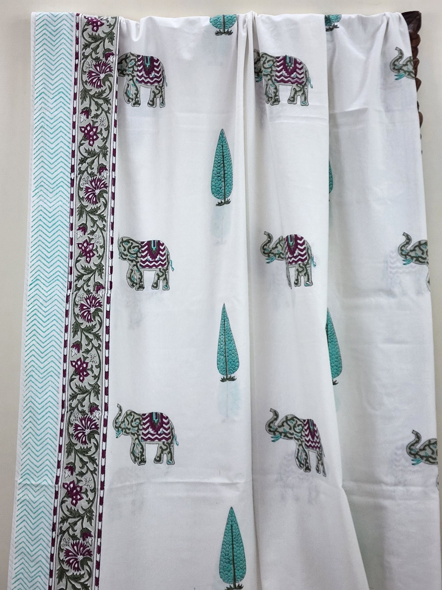 Shiro Yasashi Pure Cotton Hand block Printed Super Kingsize Bedsheet