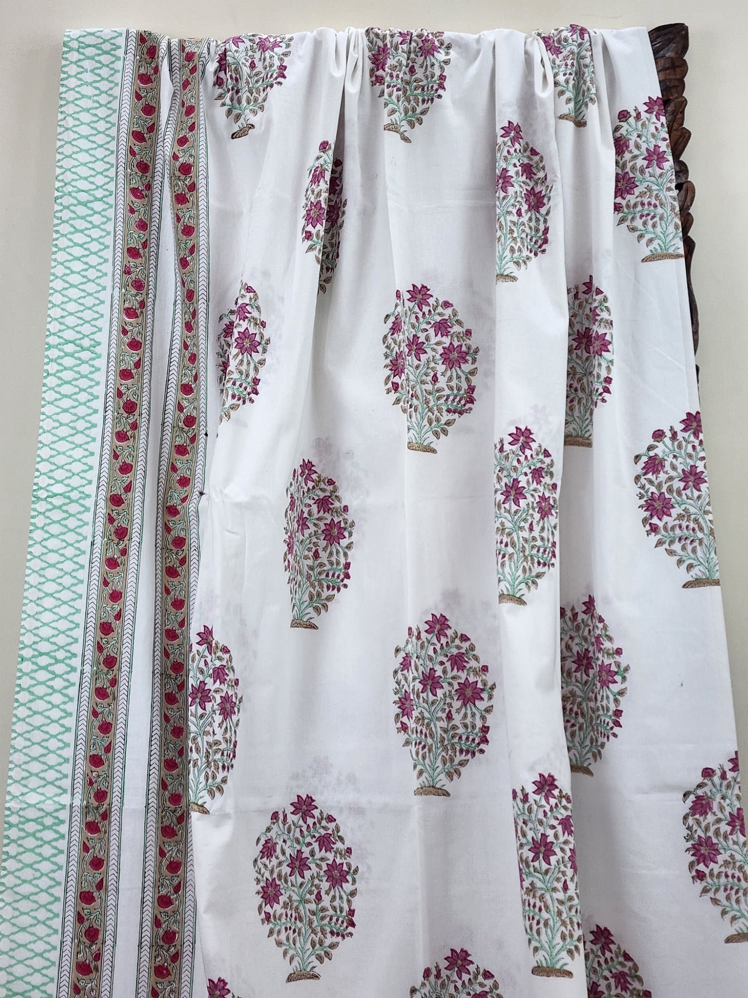 Shiro Yutaka Pure Cotton Hand block Printed Super Kingsize Bedsheet