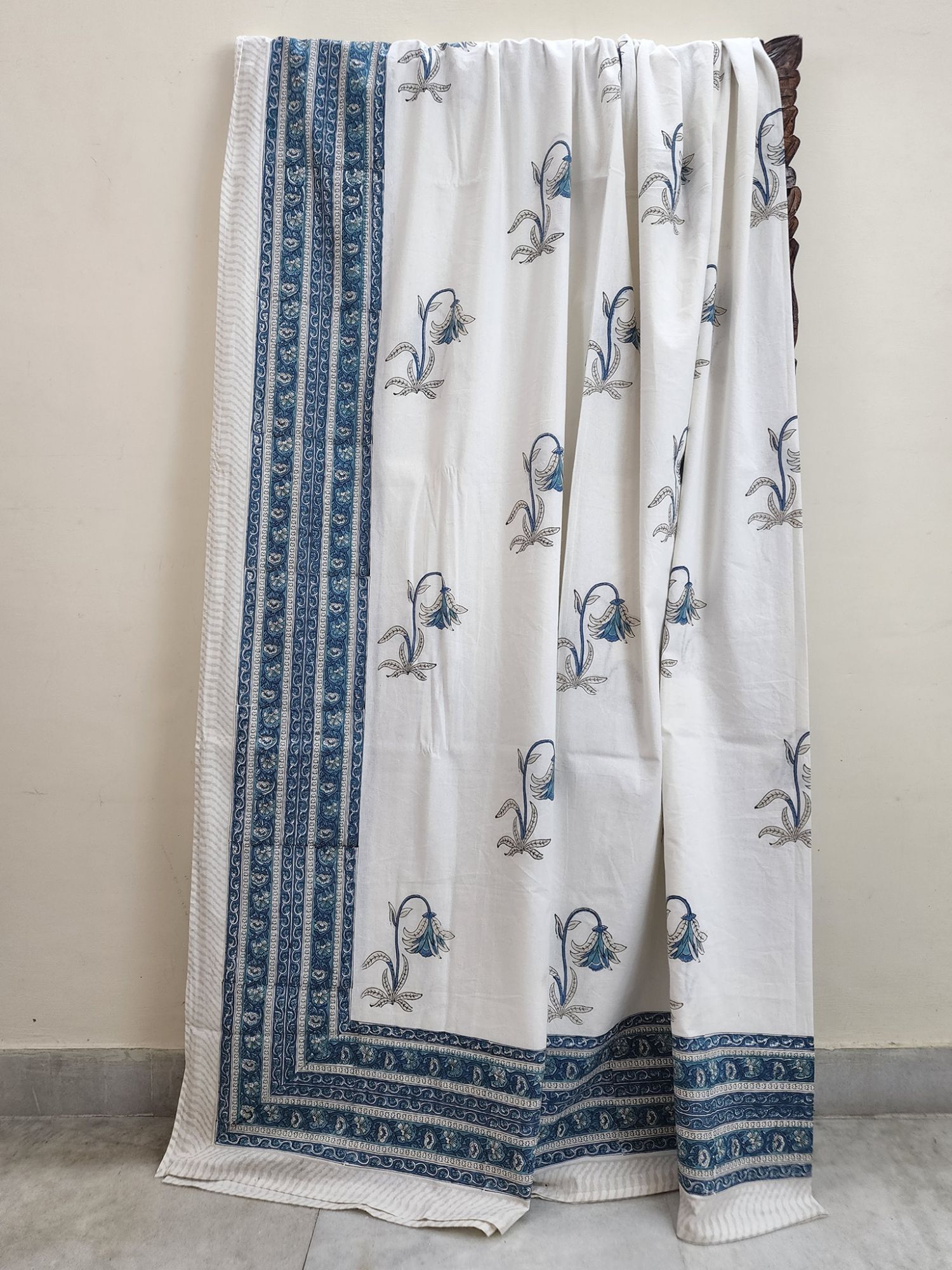 Shiro Emiko Pure Cotton Hand block Printed Super Kingsize Bedsheet