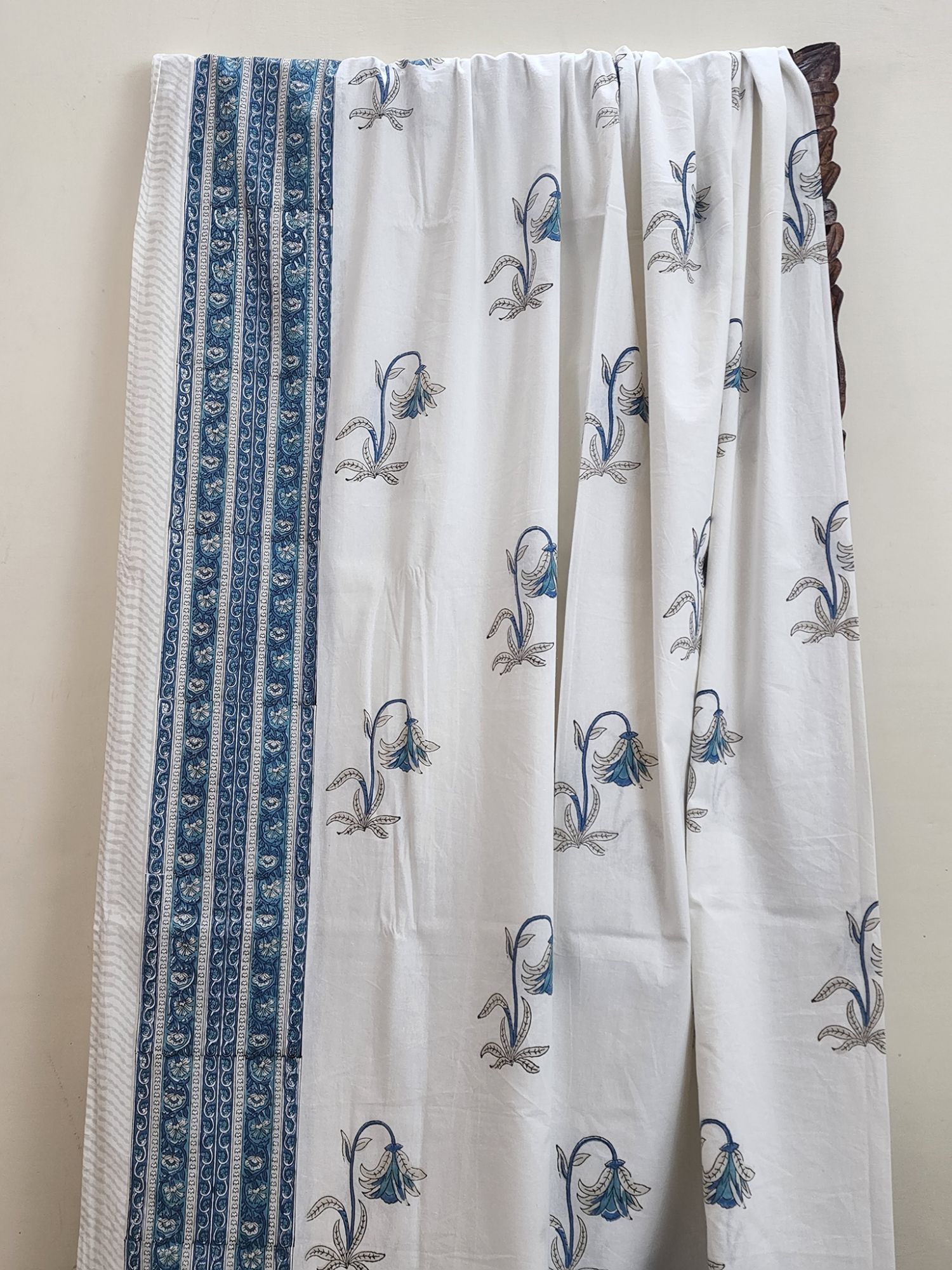 Shiro Emiko Pure Cotton Hand block Printed Super Kingsize Bedsheet