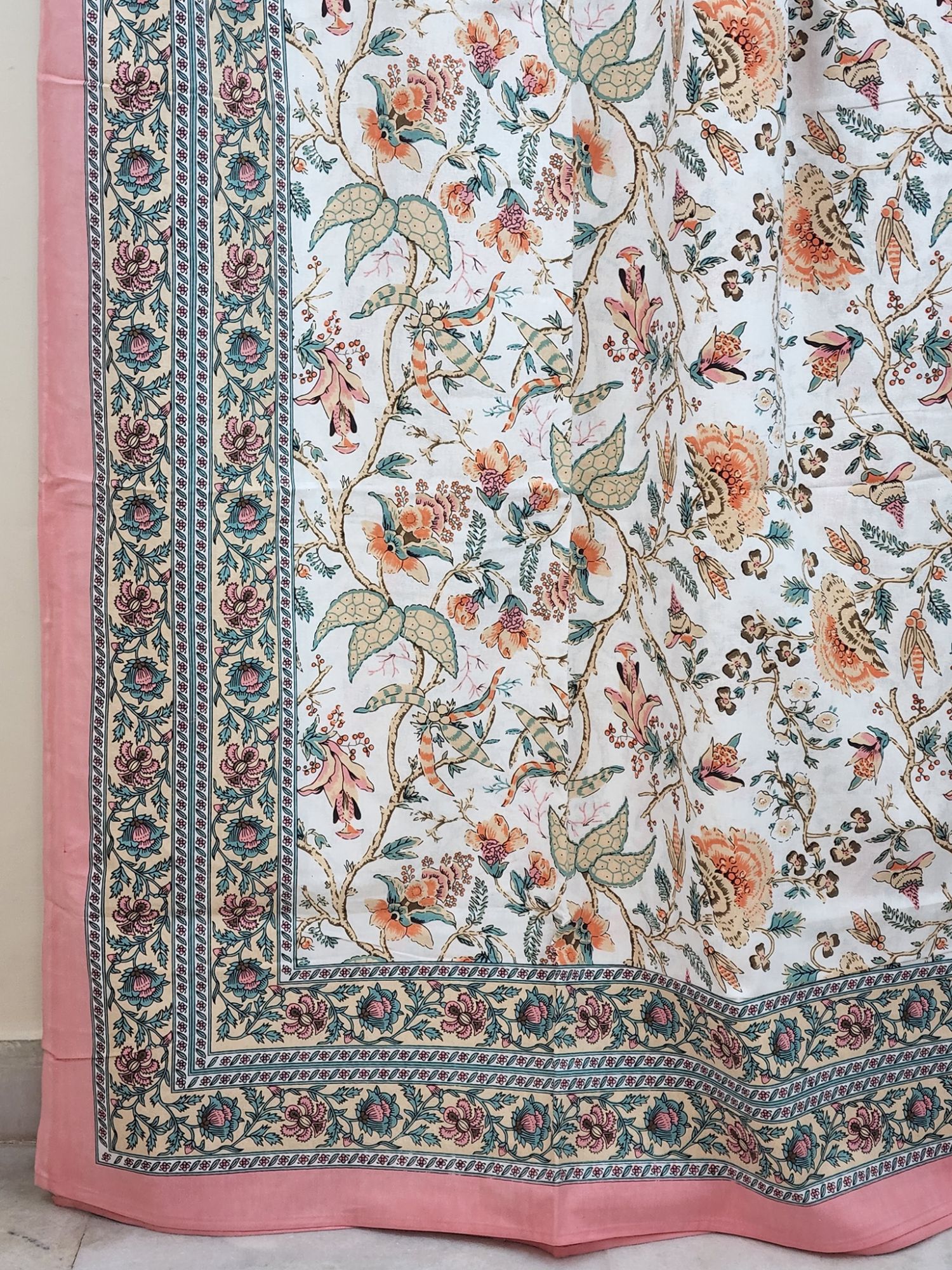 Zibaii Narm Pure Cotton Handmade Artisanal Super Kingsize Bedsheet