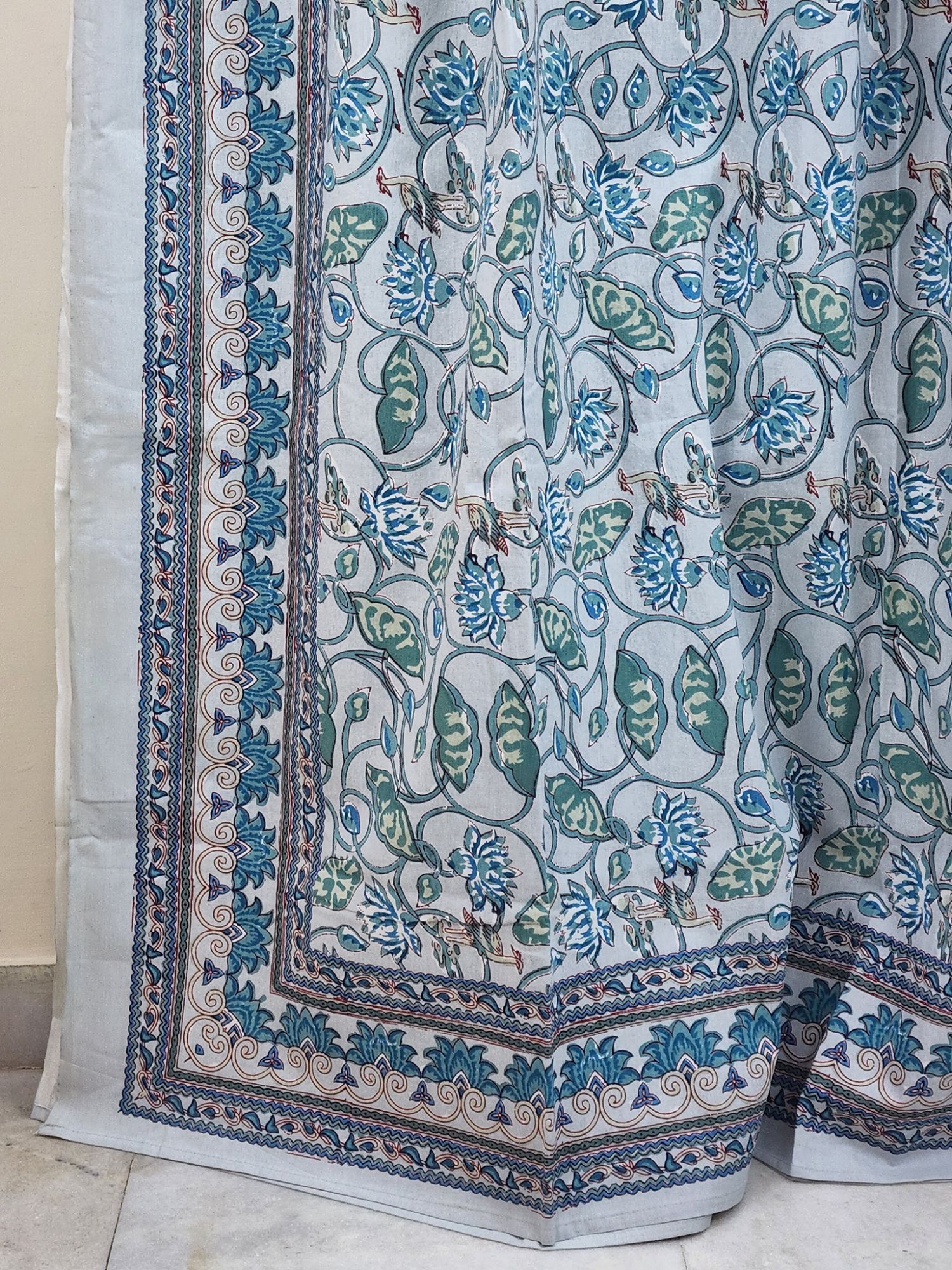 Zibaii Parneesi Pure Cotton Handmade Artisanal Super Kingsize Bedsheet
