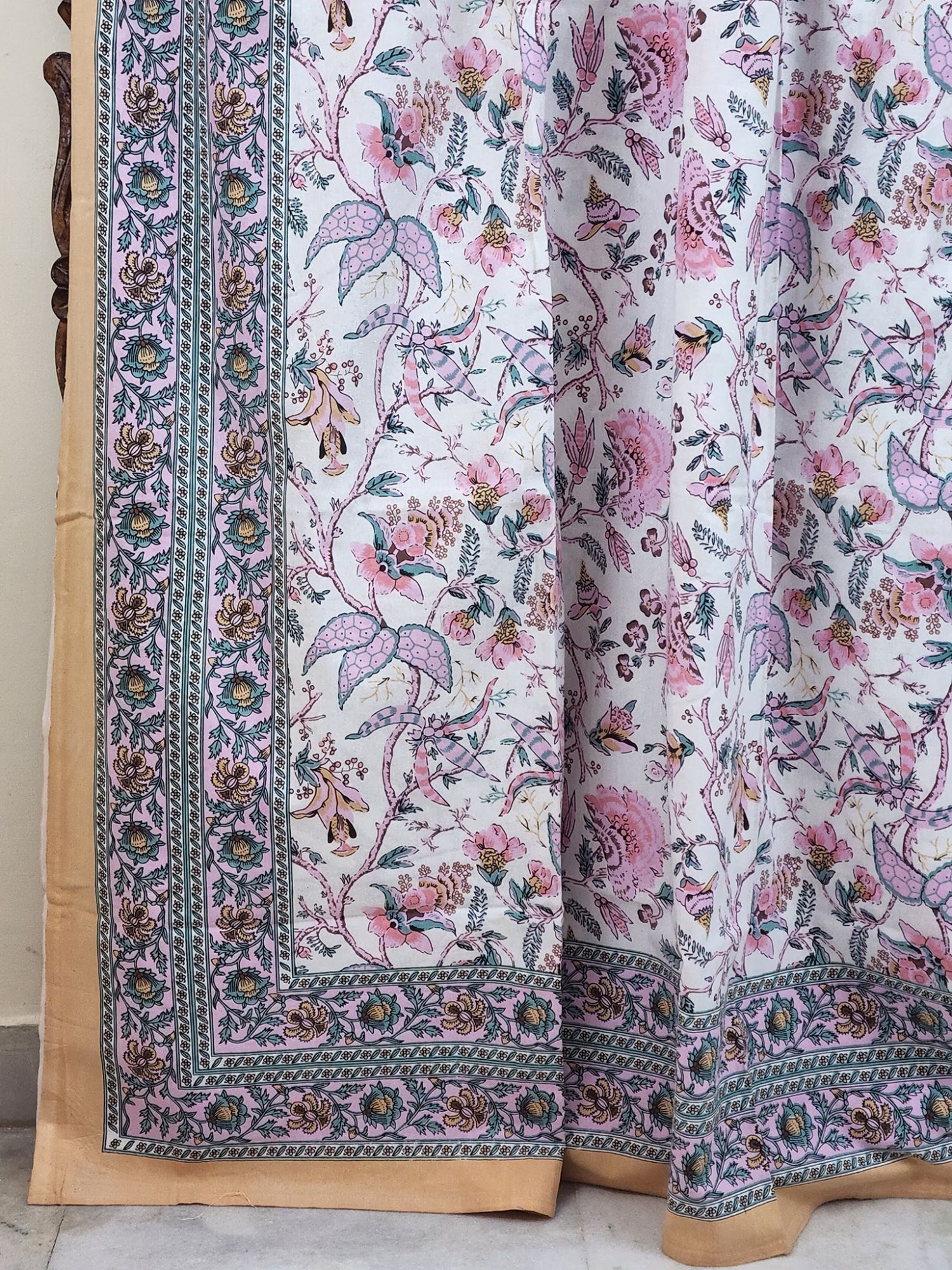Zibaii Makhmal Pure Cotton Handmade Artisanal Super Kingsize Bedsheet