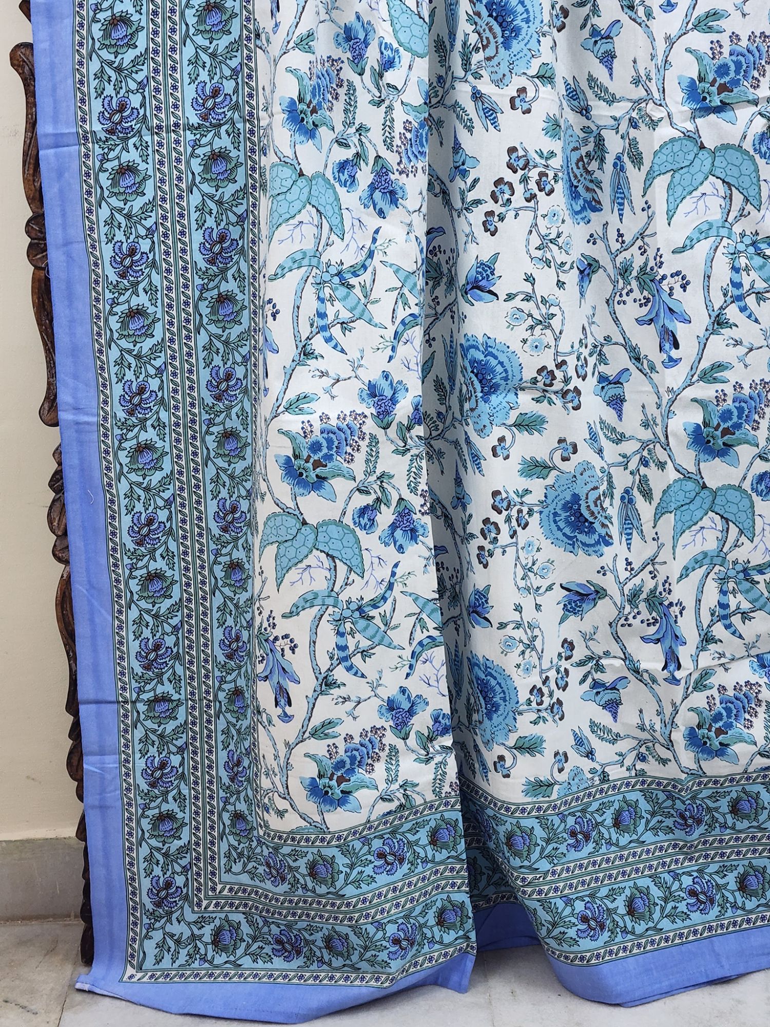 Zibaii Katan Pure Cotton Handmade Artisanal Super Kingsize Bedsheet