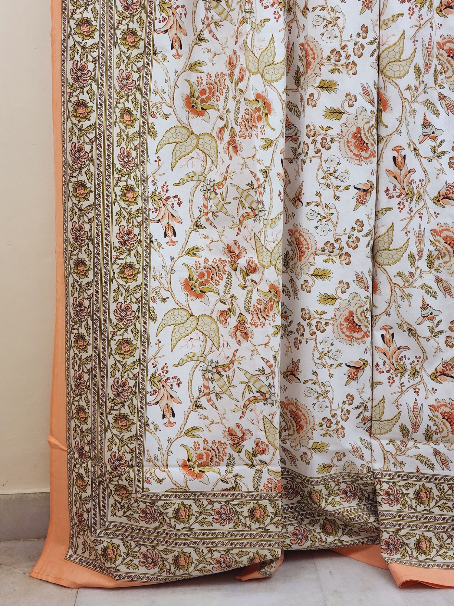 Zibaii Abrisam Pure Cotton Handmade Artisanal Super Kingsize Bedsheet