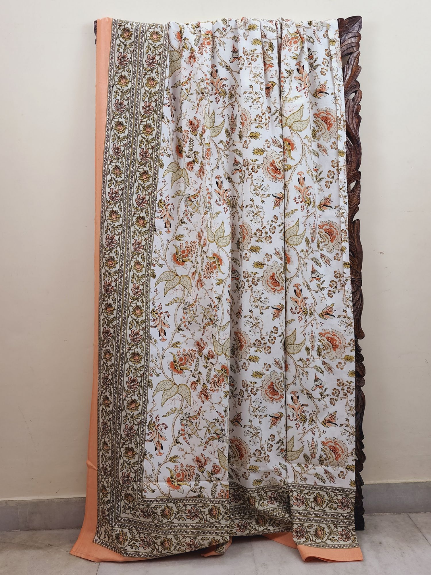 Zibaii Abrisam Pure Cotton Handmade Artisanal Super Kingsize Bedsheet