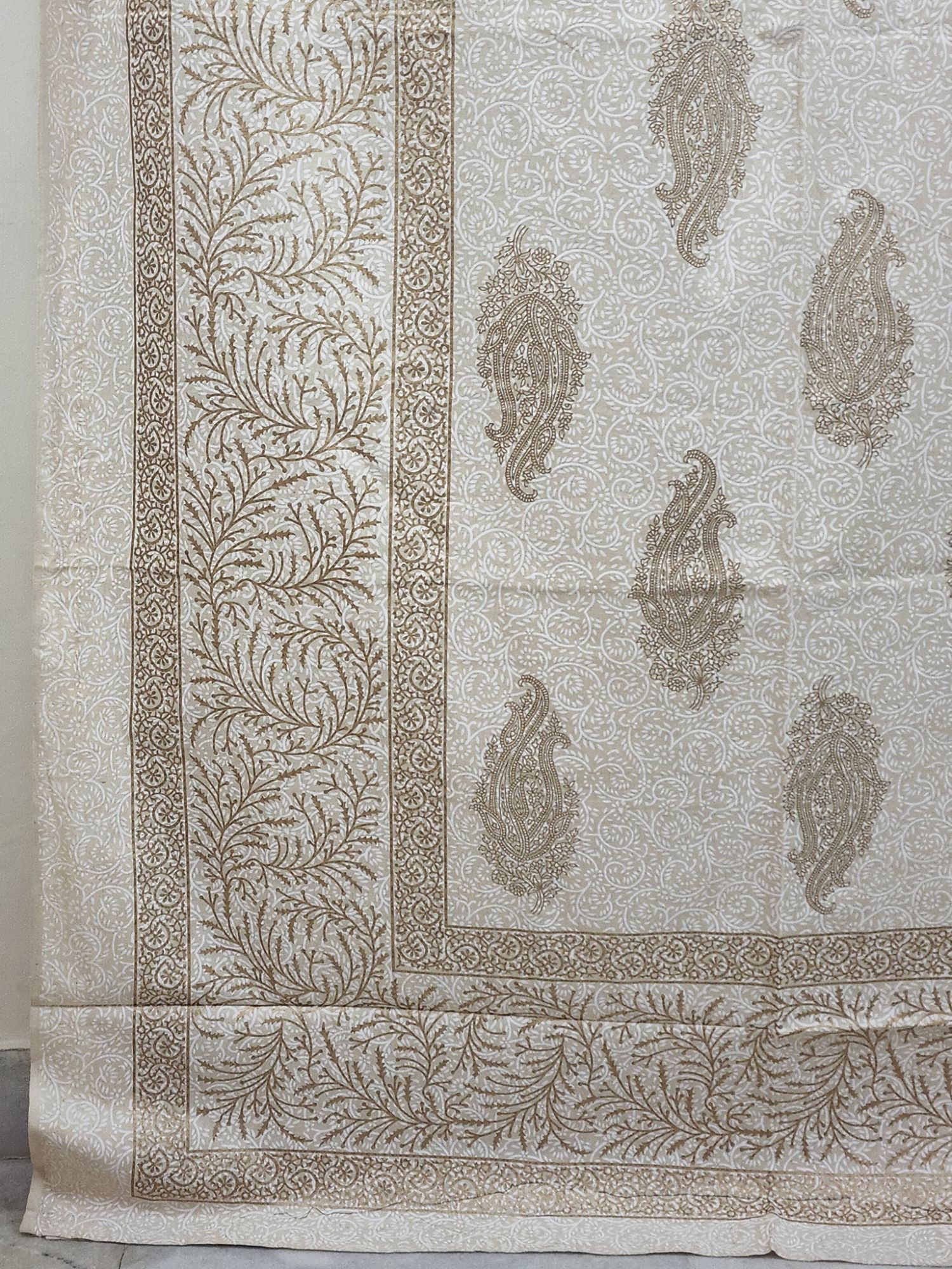 Sitaare Pure Cotton Queen Size Bedsheet Champagne Gold