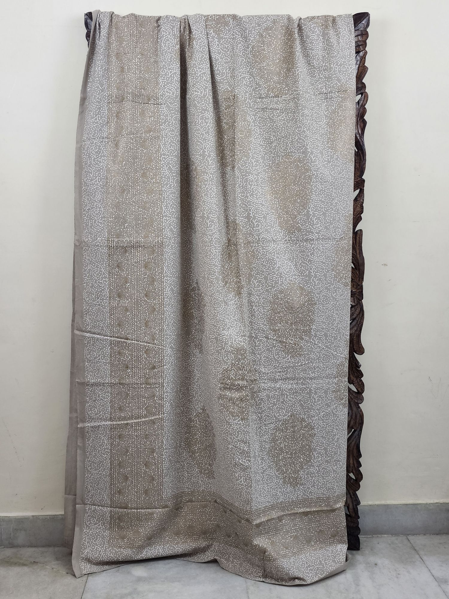 Sitaare Pure Cotton Queen Size Bedsheet Sand Gold