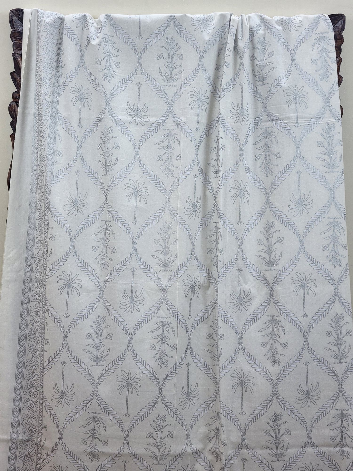 Sitaare Pure Cotton Queen Size Bedsheet White Silver