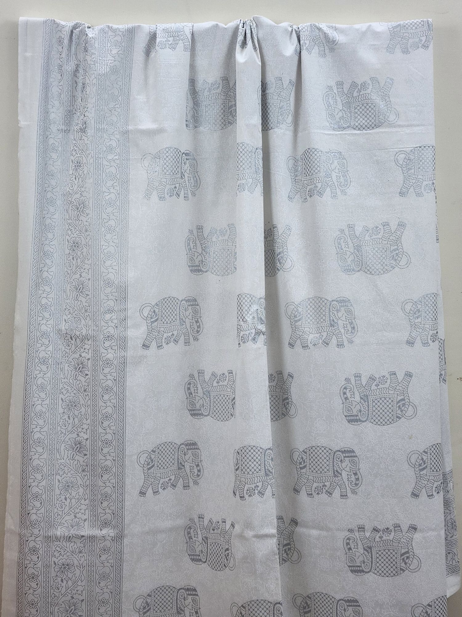 Sitaare Pure Cotton Queen Size Bedsheet White Silver