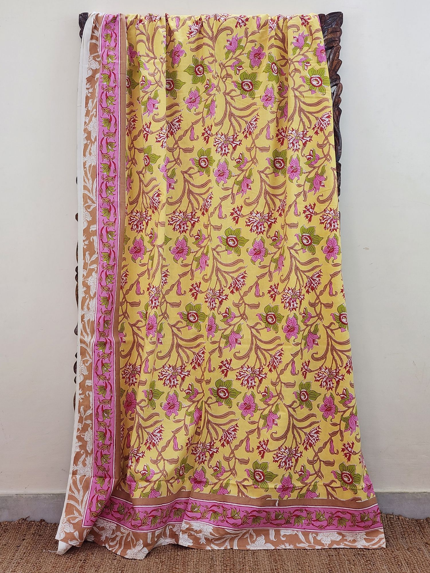 Yoshita Pure Cotton Handmade Artisanal Kingsize Double Bedsheet