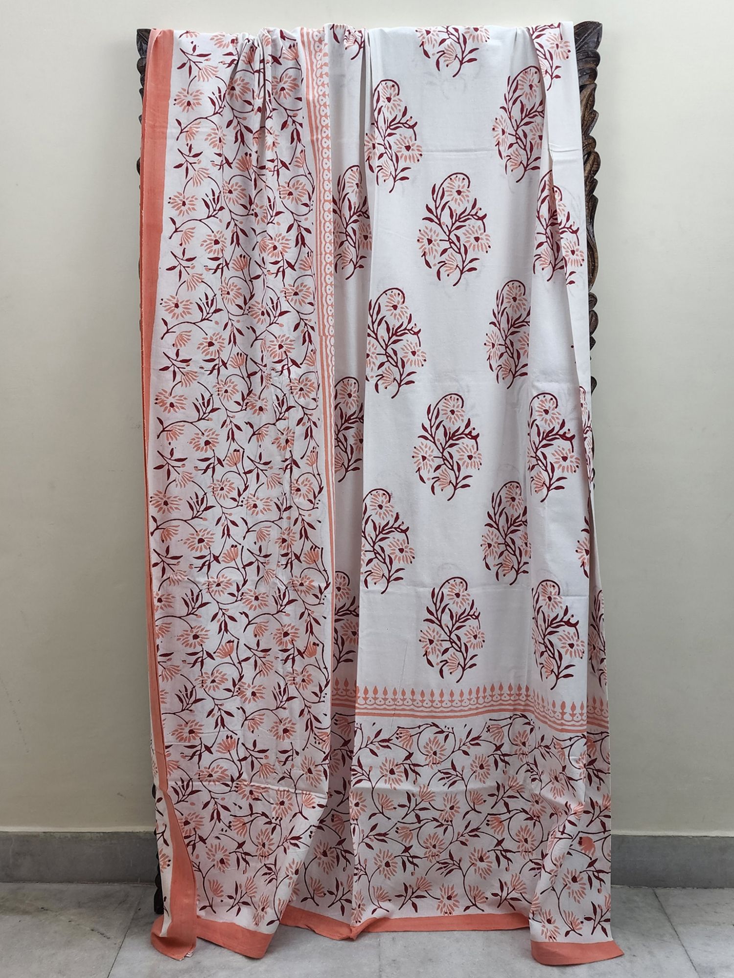 Aabaad Aadu Gulbahaar Pure Cotton hand block Printed Super Kingsize Bedsheet