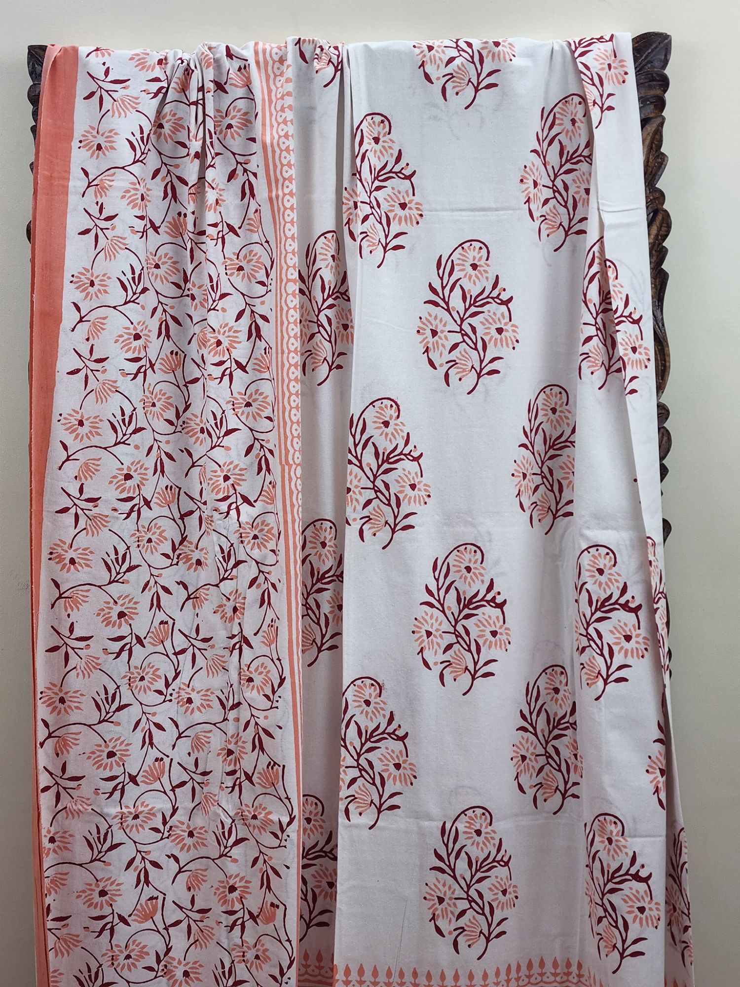 Aabaad Aadu Gulbahaar Pure Cotton hand block Printed Super Kingsize Bedsheet