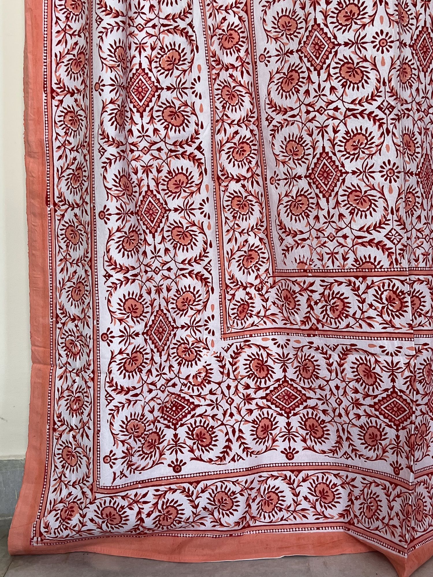 Aabaad Atrangi Pure Cotton hand block Printed Super Kingsize Bedsheet