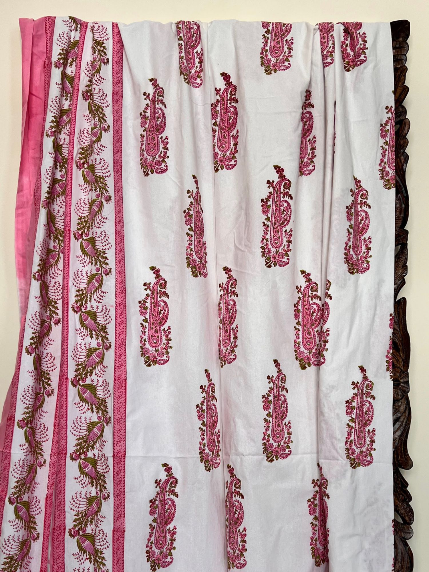 Aabaad Gulab Jal Pure Cotton hand block Printed Super Kingsize Bedsheet