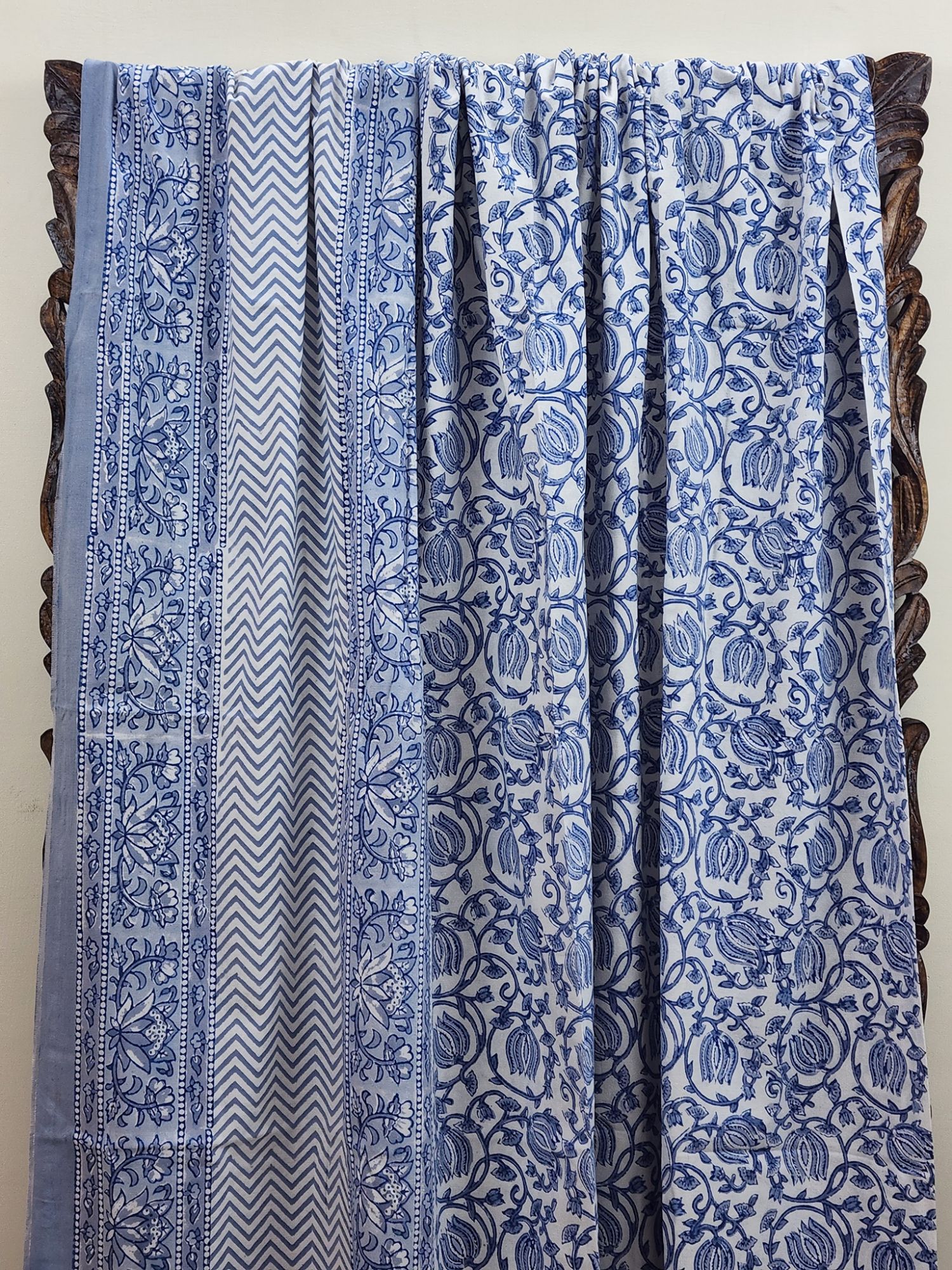 Aabaad Kamal k Phool Pure Cotton hand block Printed Super Kingsize Bedsheet