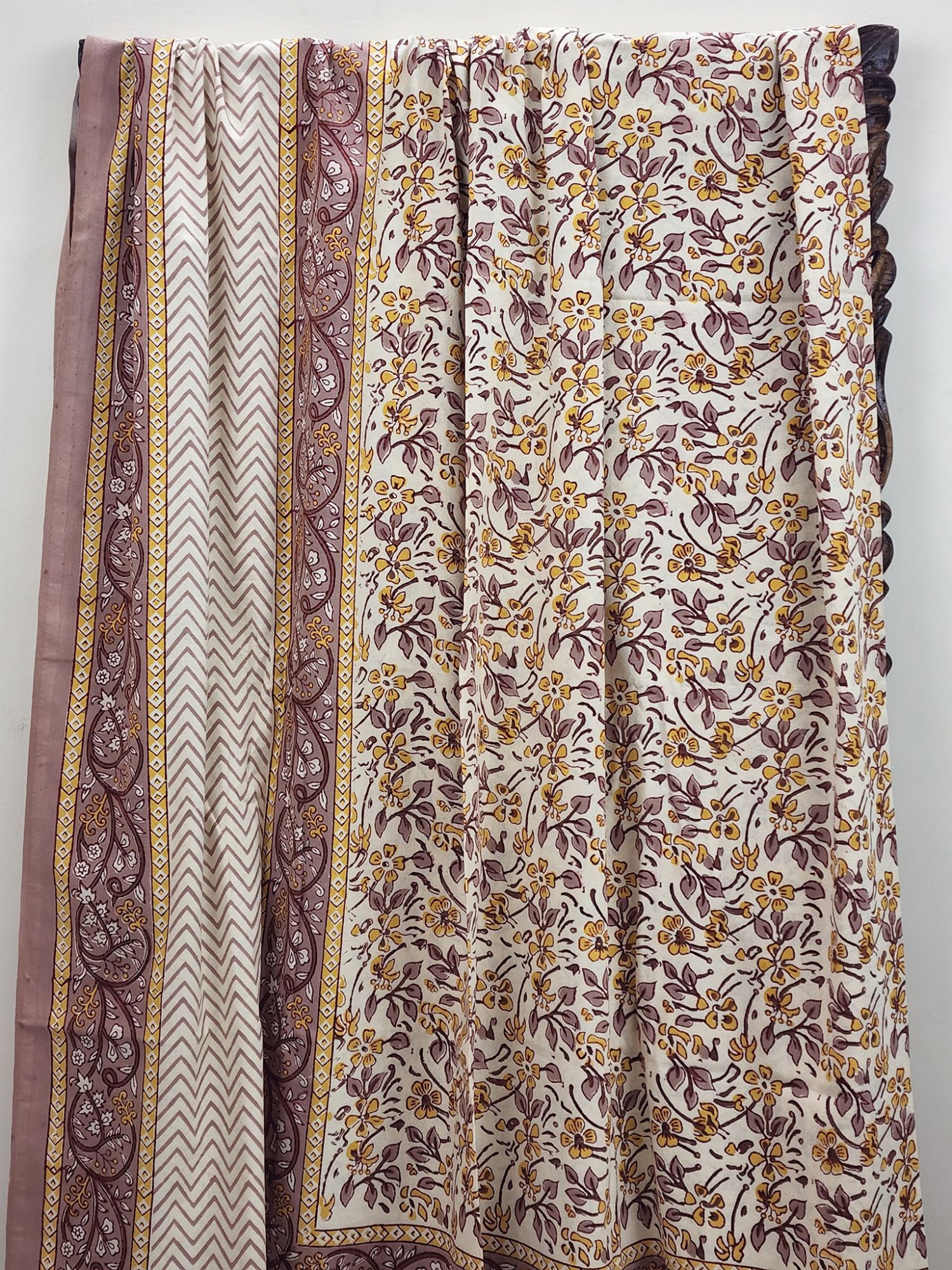 Aabaad Manjari Pure Cotton hand block Printed Super Kingsize Bedsheet