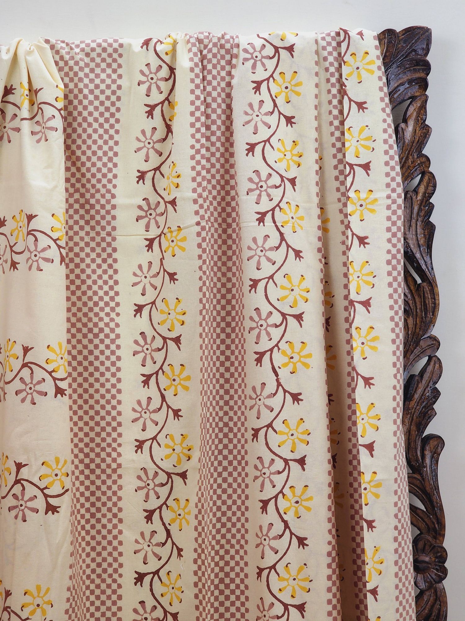 Aabaad Nai Sarak Pure Cotton hand block Printed Super Kingsize Bedsheet