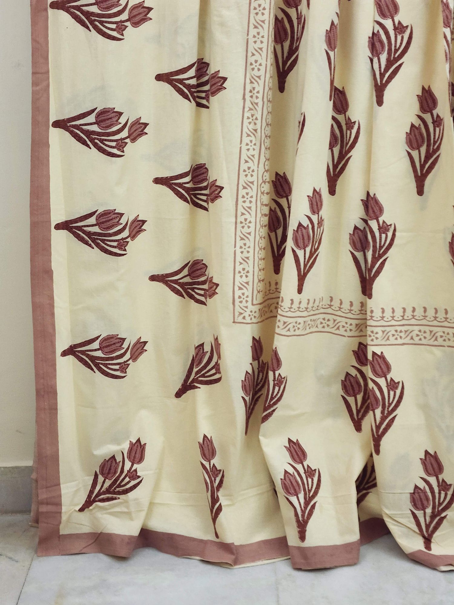 Aabaad Pyar ke Dweep Pure Cotton hand block Printed Super Kingsize Bedsheet